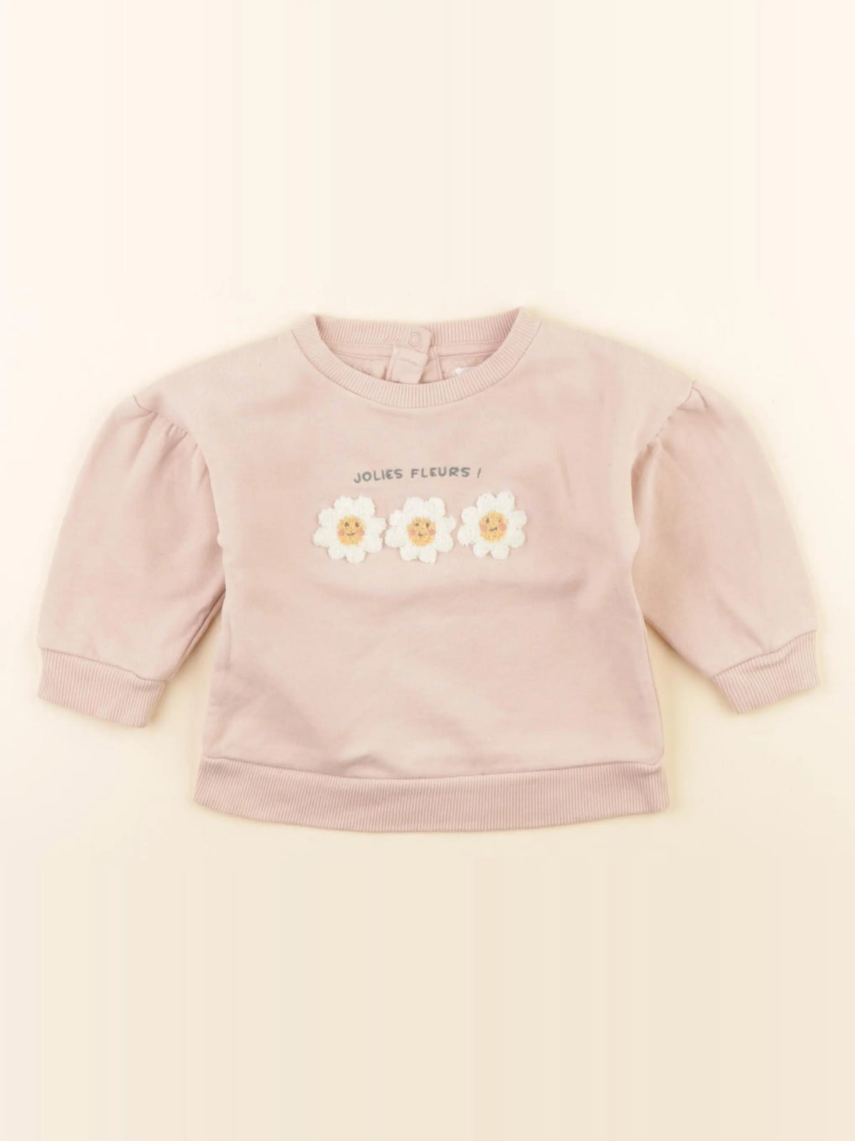 Vertbaudet - sweat rose - 12 mois