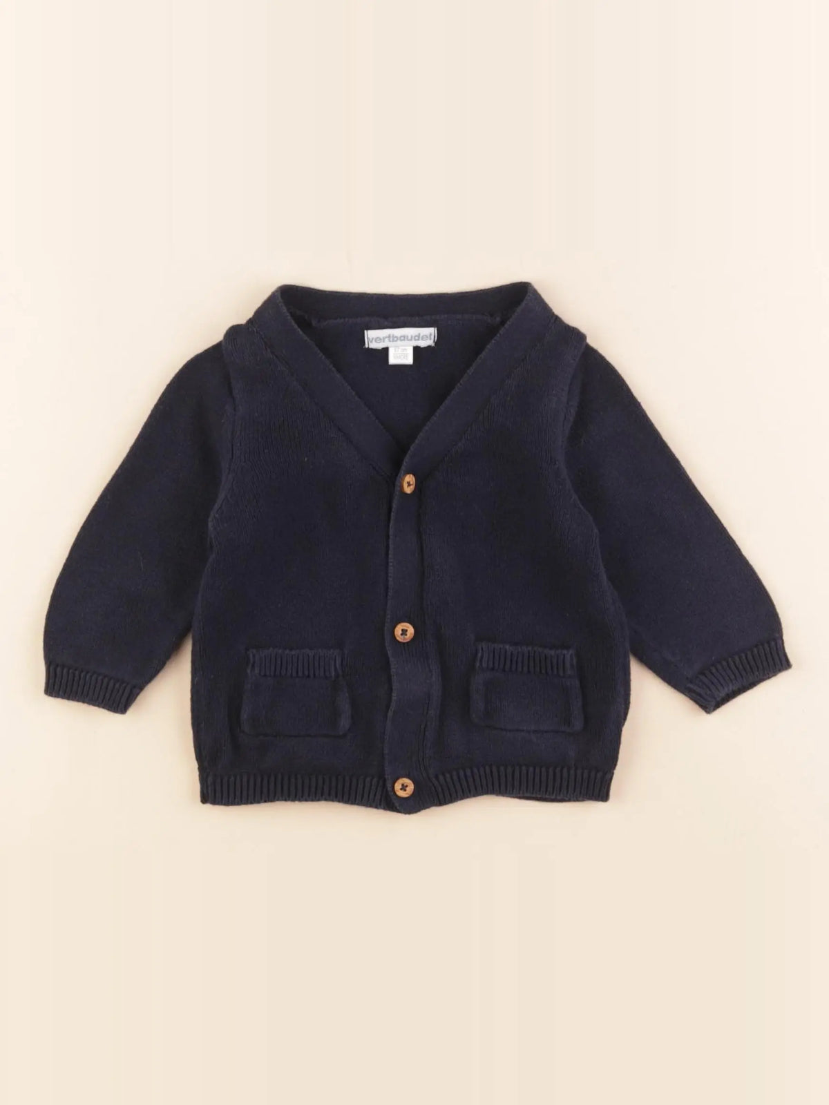 Vertbaudet - gilet bleu - 6 mois