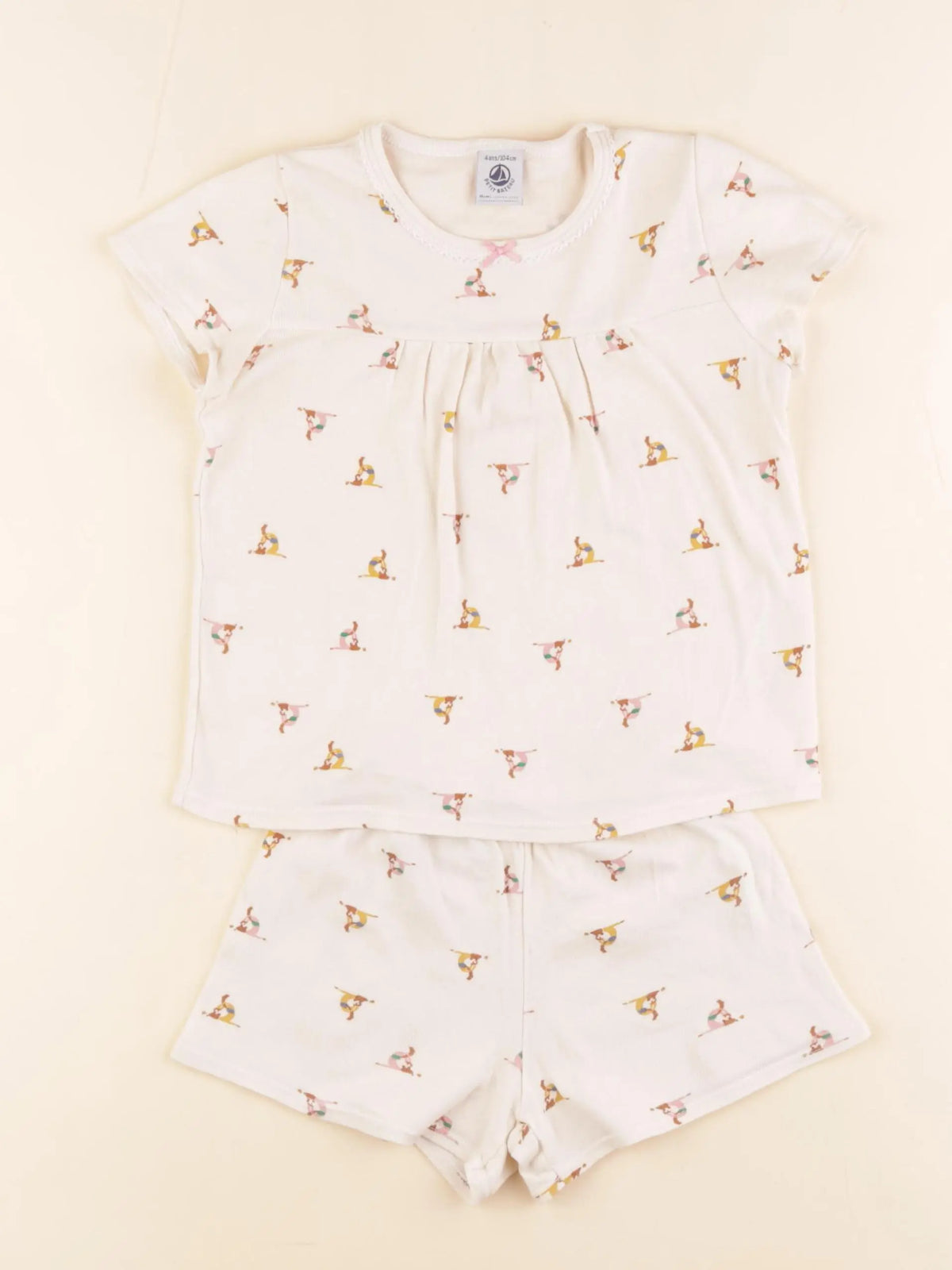 Petit Bateau - pyjama coton beige - 4 ans
