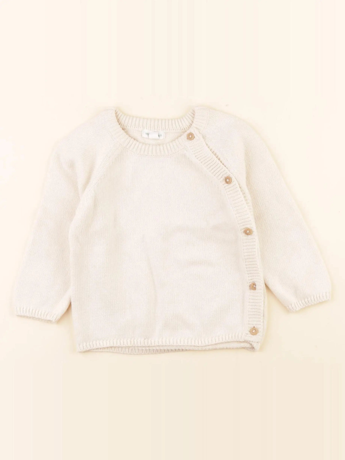 Vertbaudet - pull blanc - 12 mois