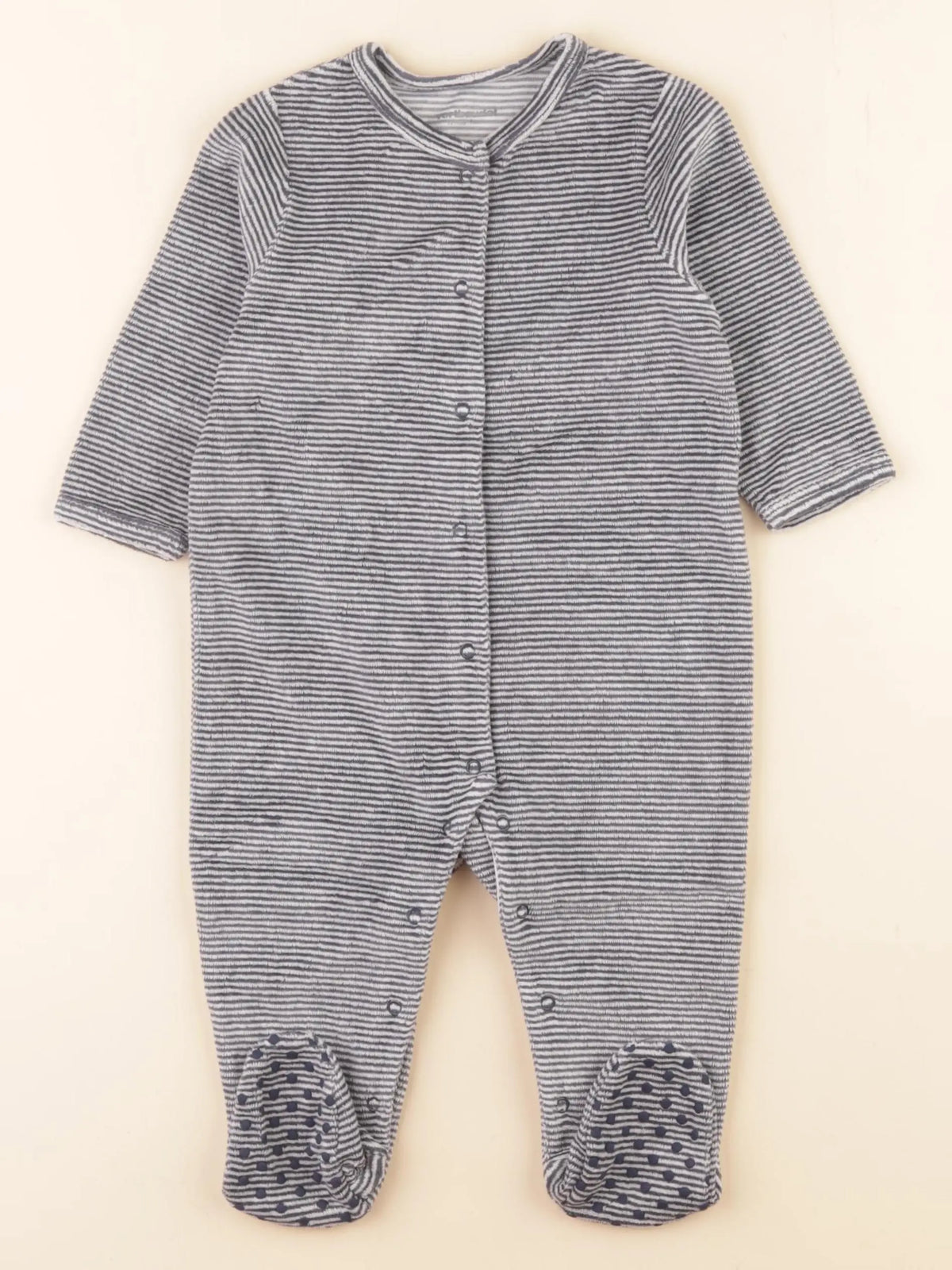 Vertbaudet - pyjama velours bleu - 12 mois