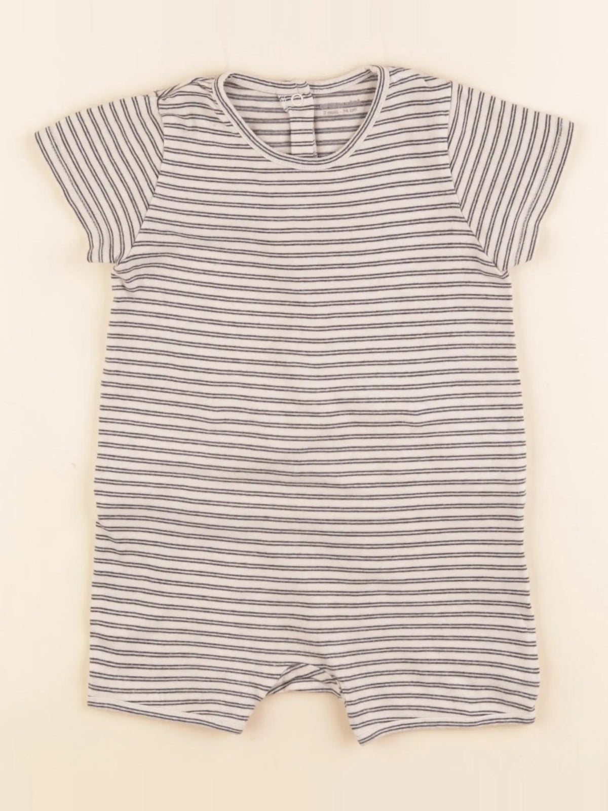 Vertbaudet - pyjama coton beige, bleu - 12 mois