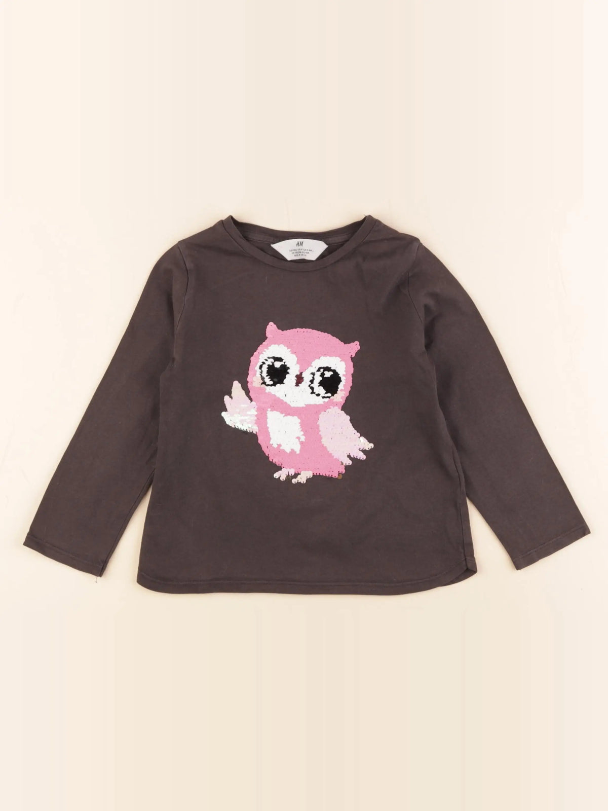 H&M - tee-shirt marron - 3/4 ans