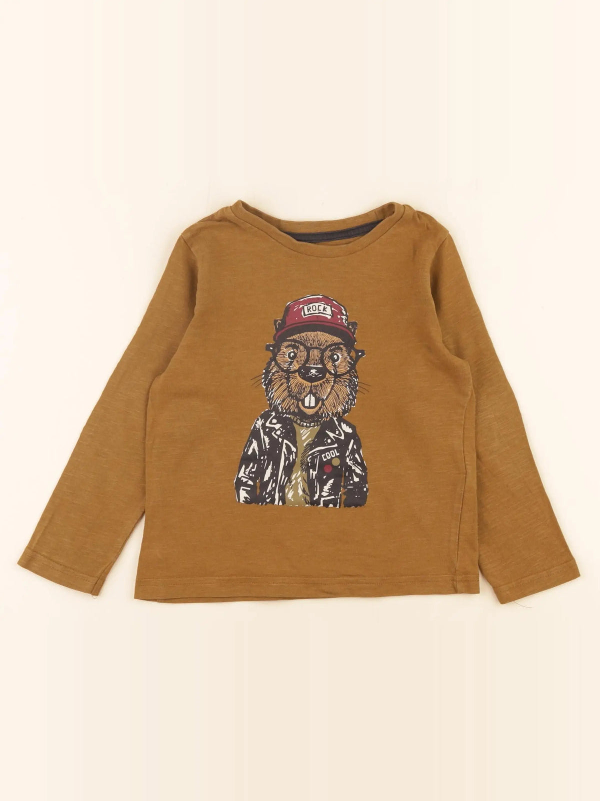 Vertbaudet - tee-shirt marron - 3 ans