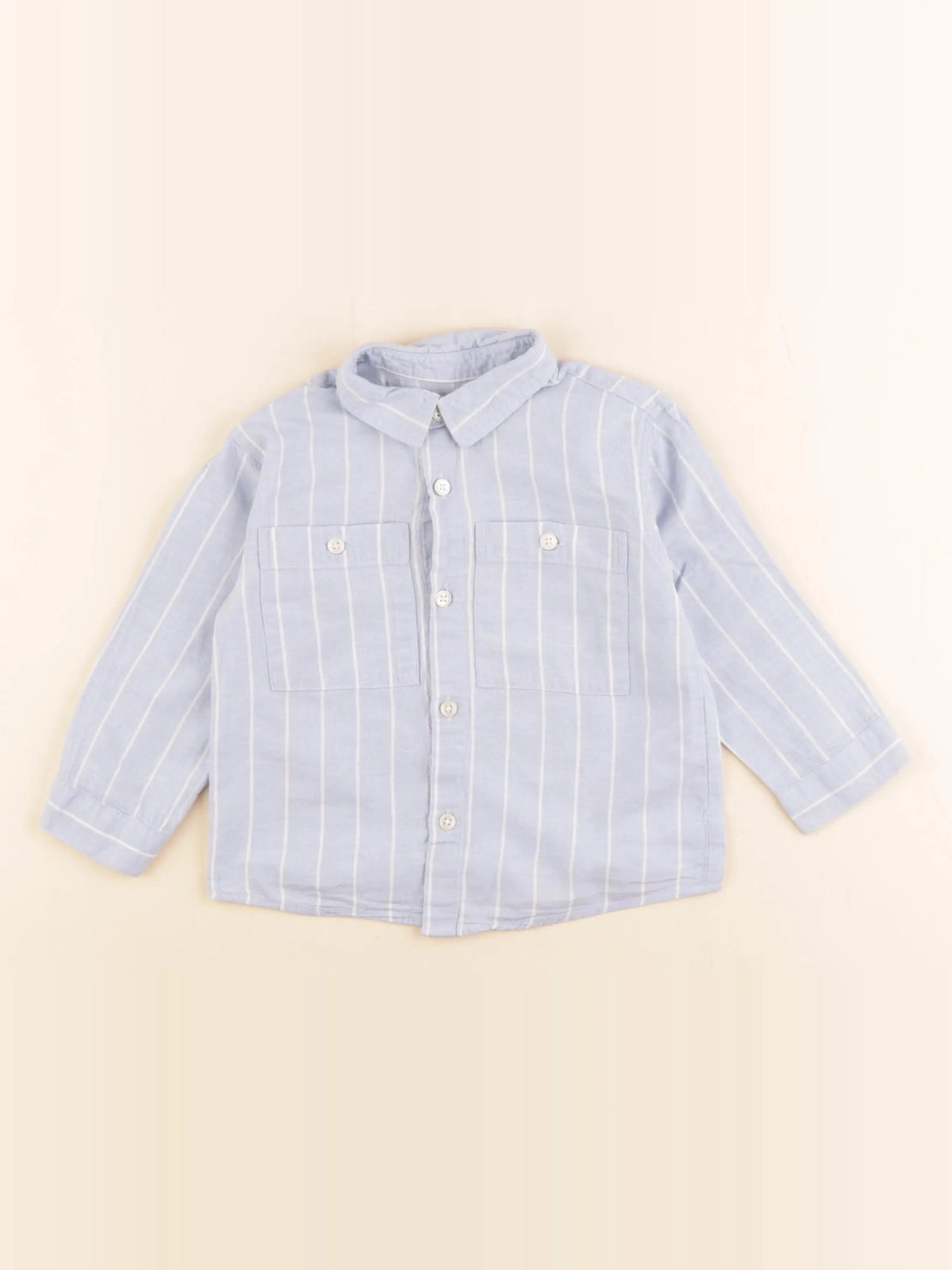 Zara - chemise bleu, blanc - 12/18 mois