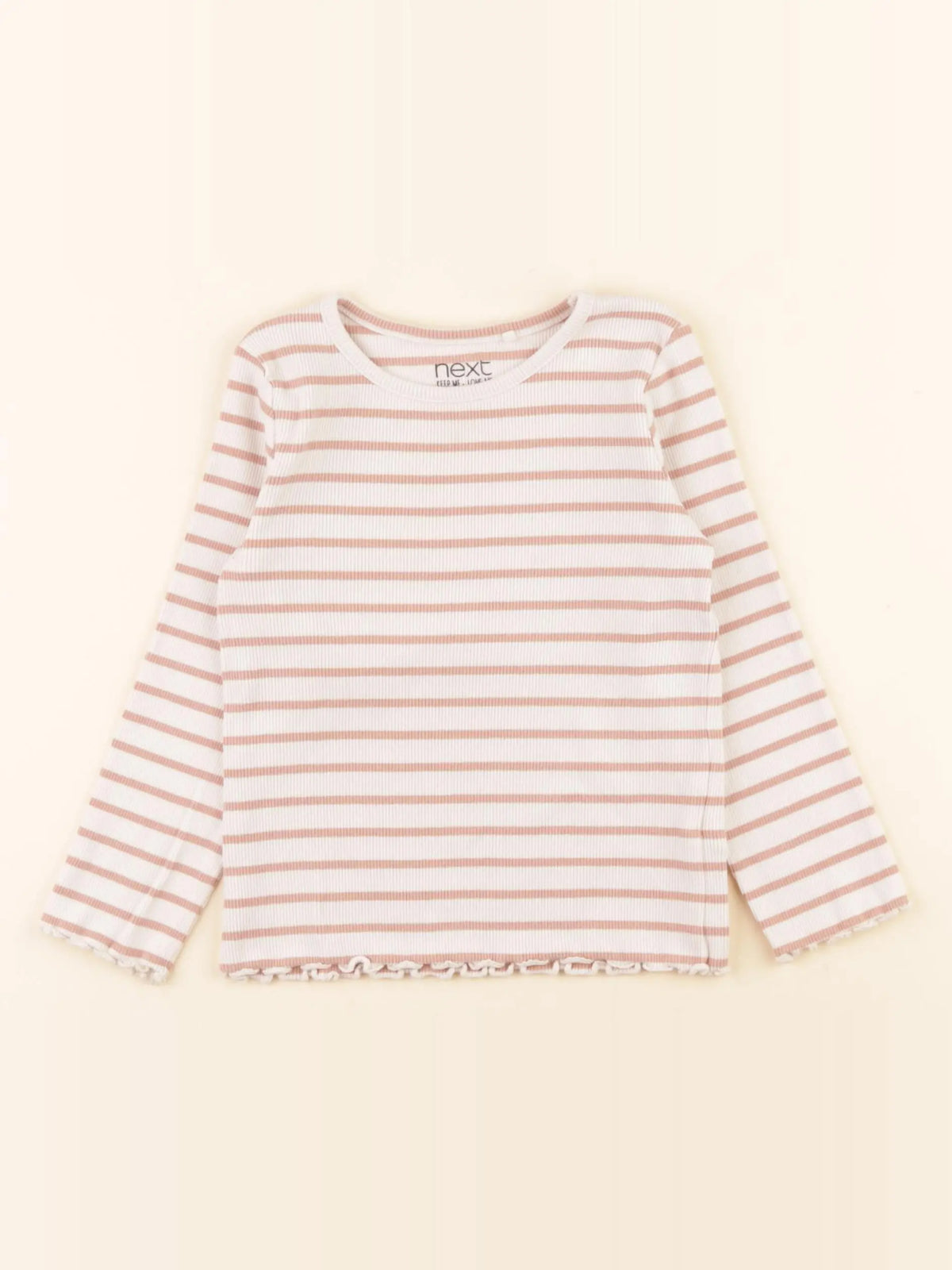 Next - tee-shirt blanc, rose - 2/3 ans