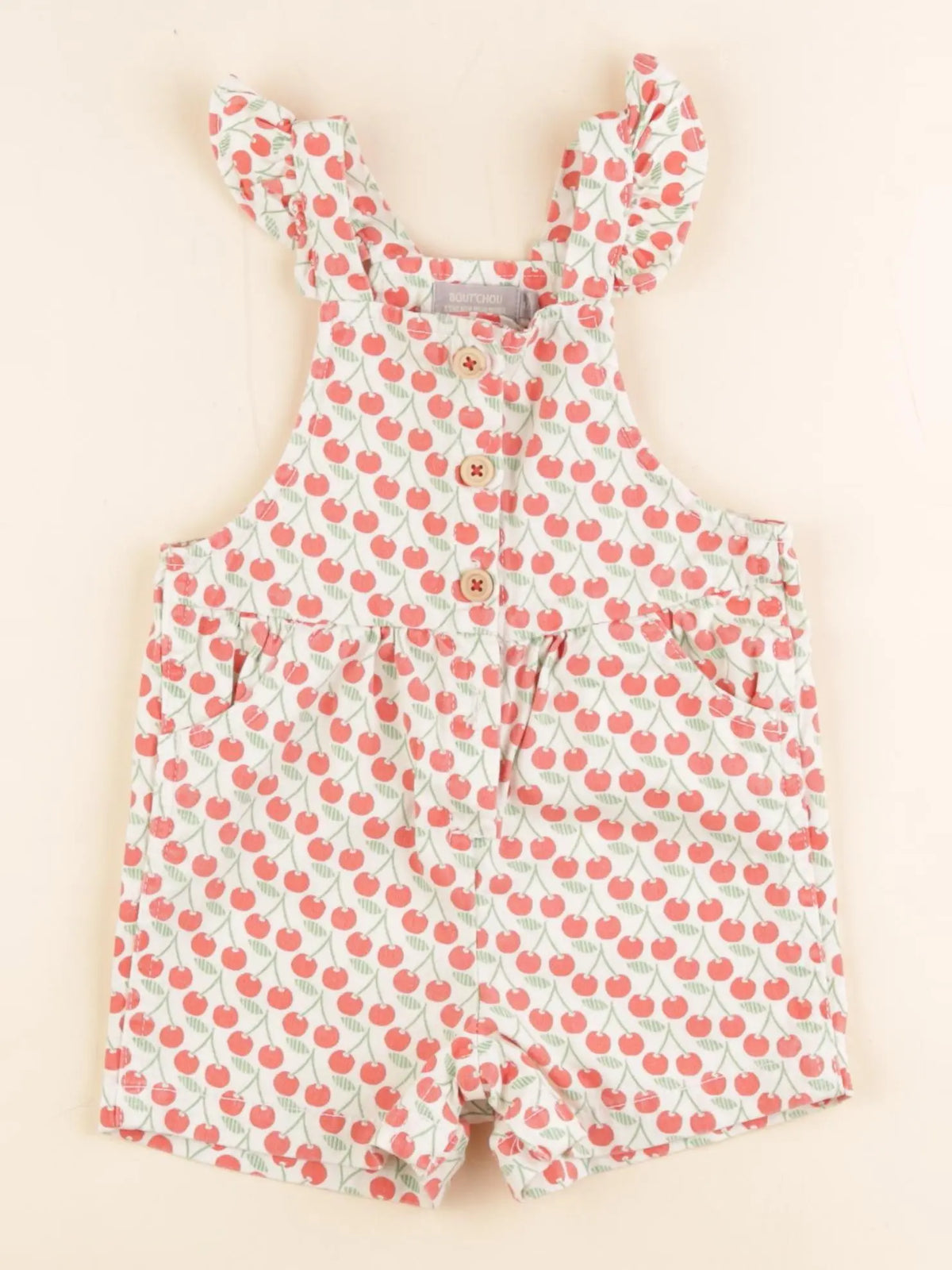 Boutchou - salopette blanc, rouge - 12 mois