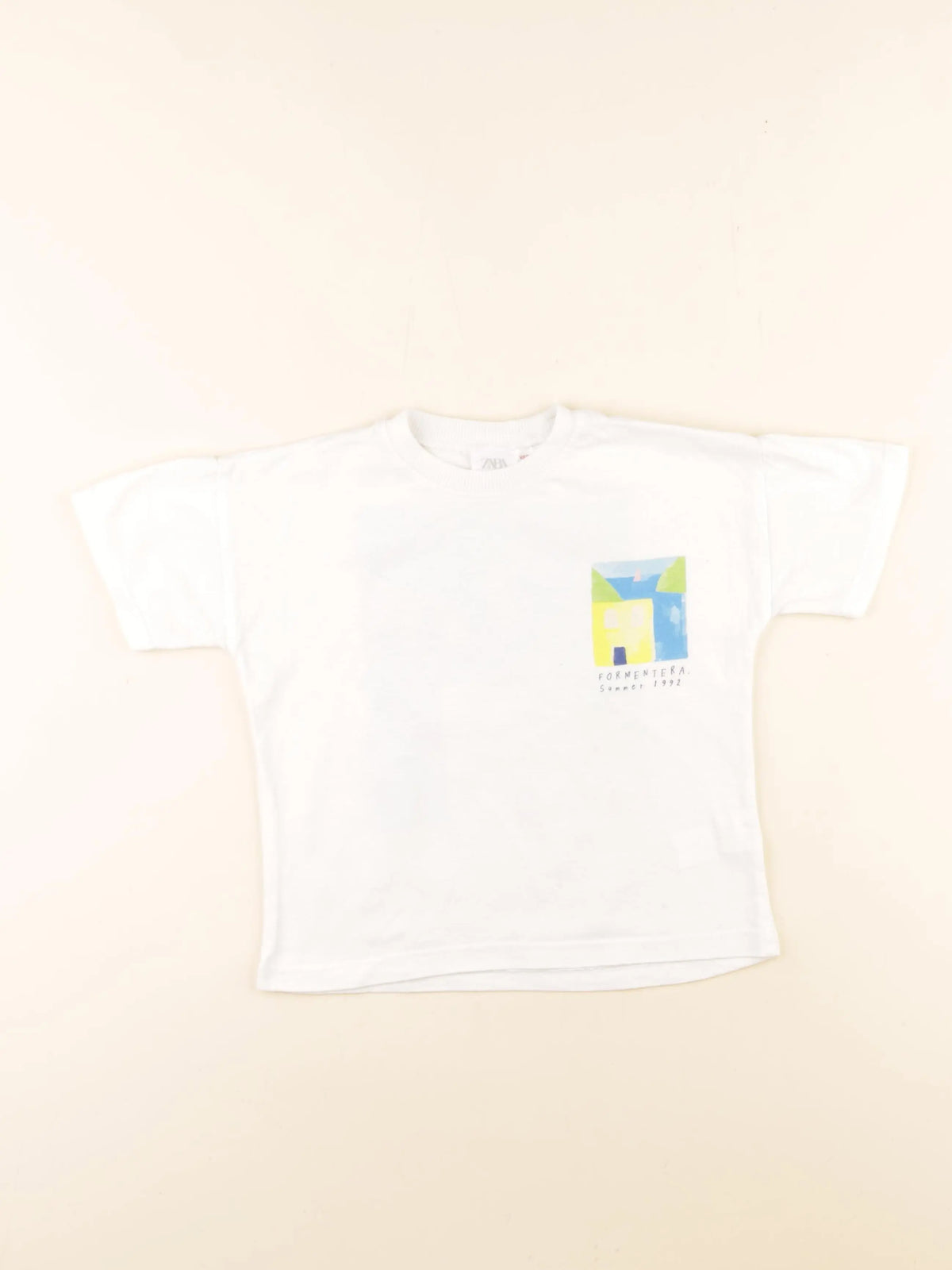 Zara - tee-shirt imprimé au dos blanc - 3 ans