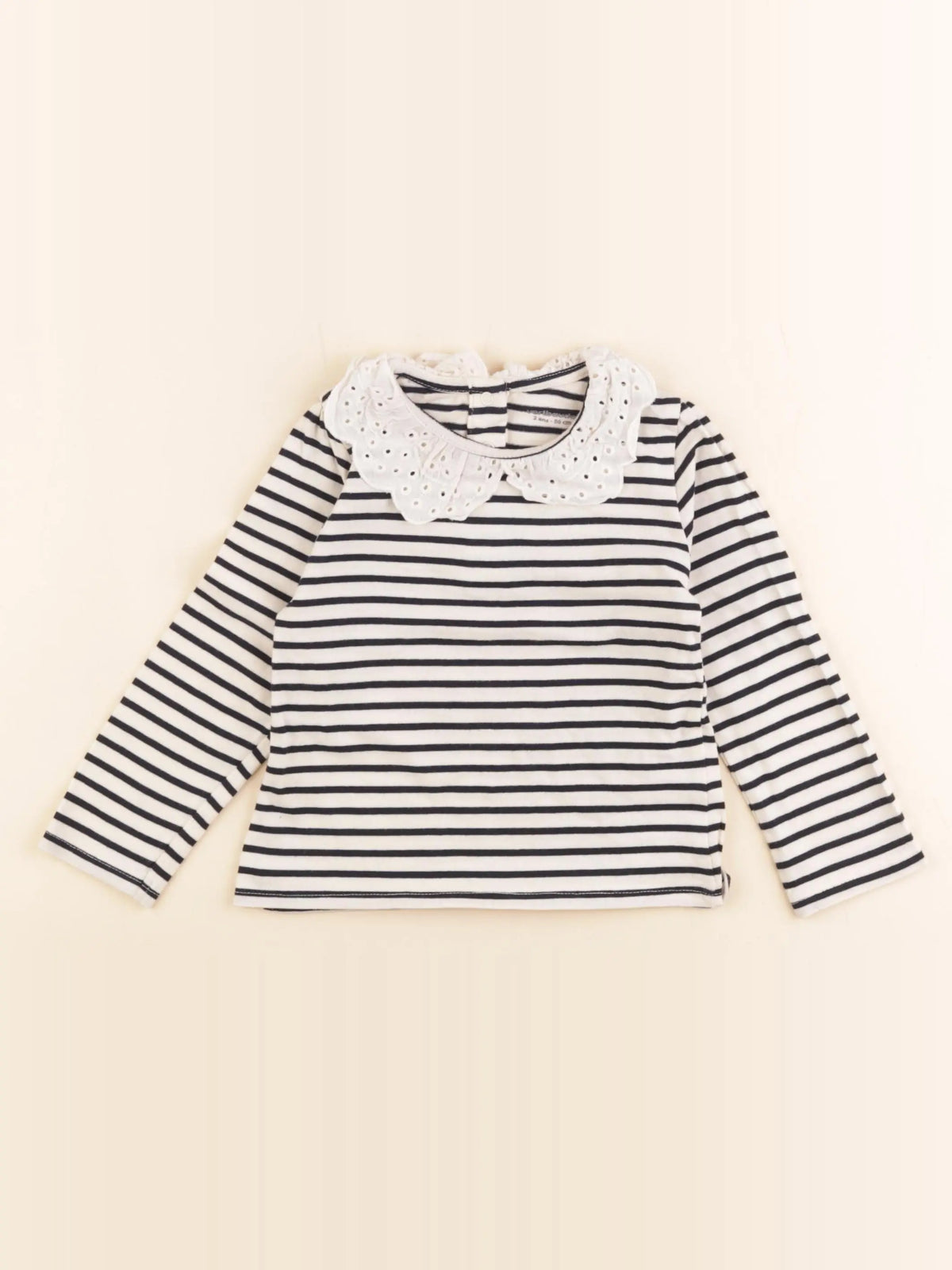 Vertbaudet - tee-shirt beige, bleu - 2 ans