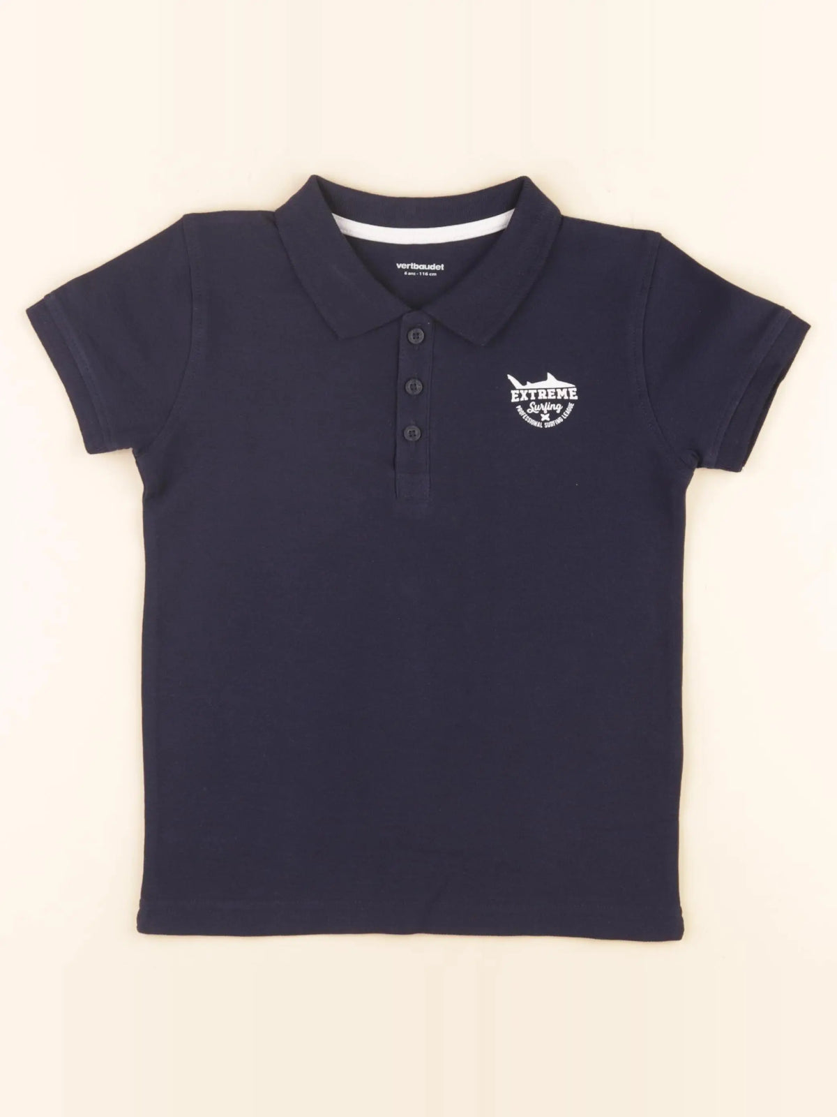 Vertbaudet - polo bleu - 6 ans