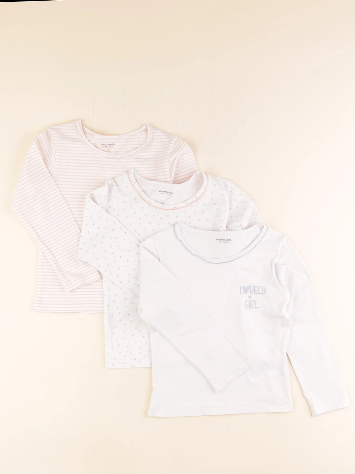 Vertbaudet - lot de 3 maillots de corps blanc - 5 ans
