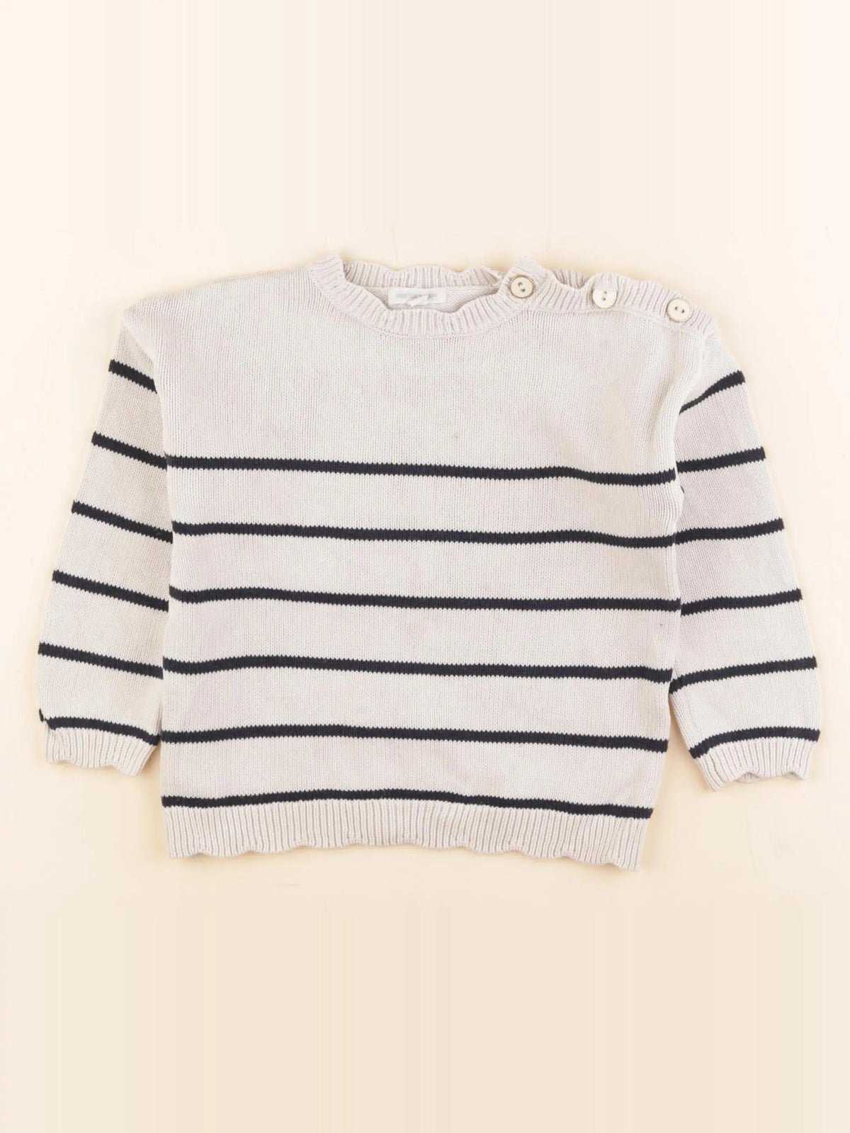 Vertbaudet - pull beige - 4 ans