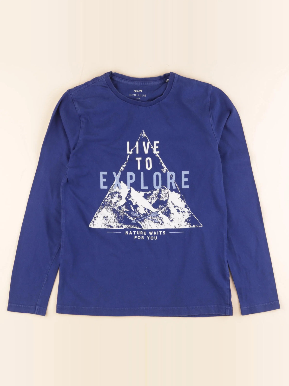 Cyrillus - tee-shirt bleu, blanc - 12 ans