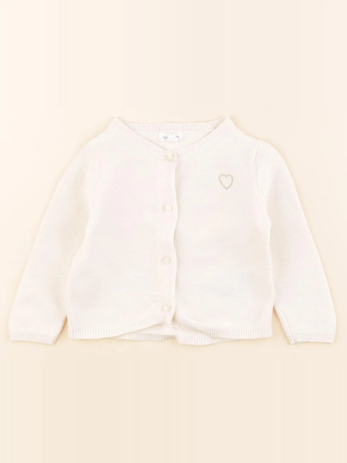 Vertbaudet - gilet blanc - 6 mois