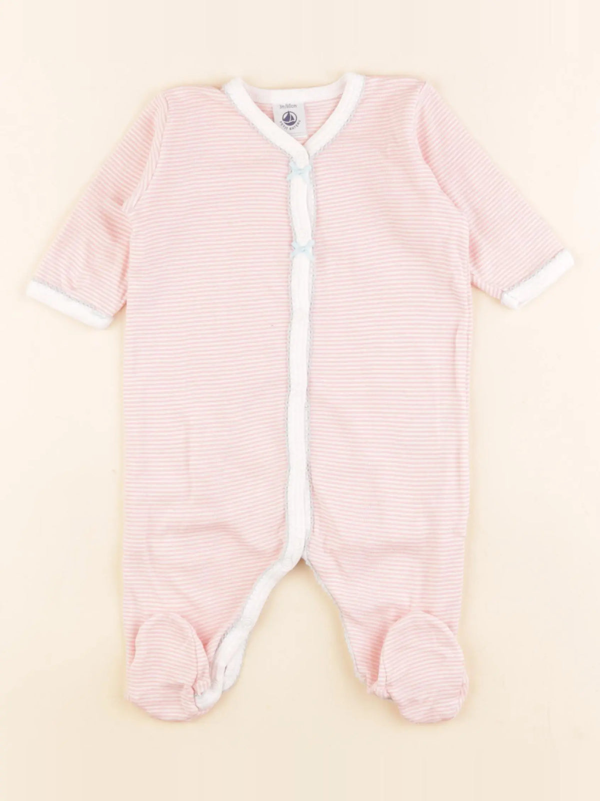 Petit Bateau - pyjama coton rose - 3 mois
