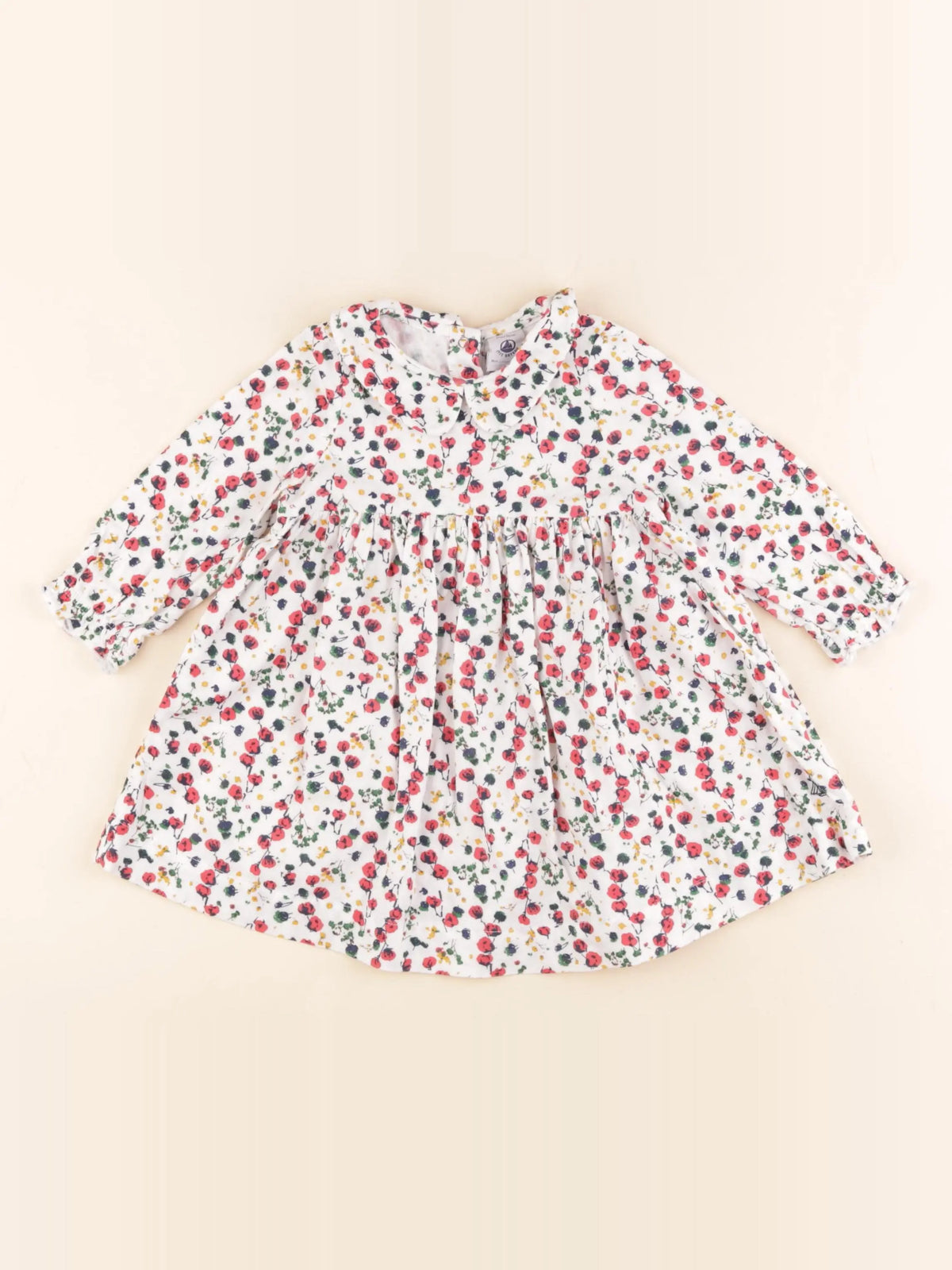 Petit Bateau - robe blanc - 12 mois