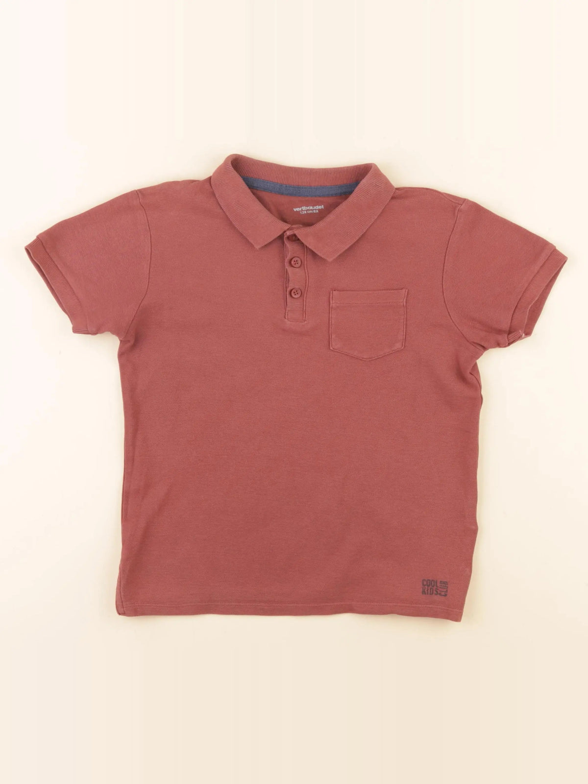 Vertbaudet - polo rouge - 8 ans