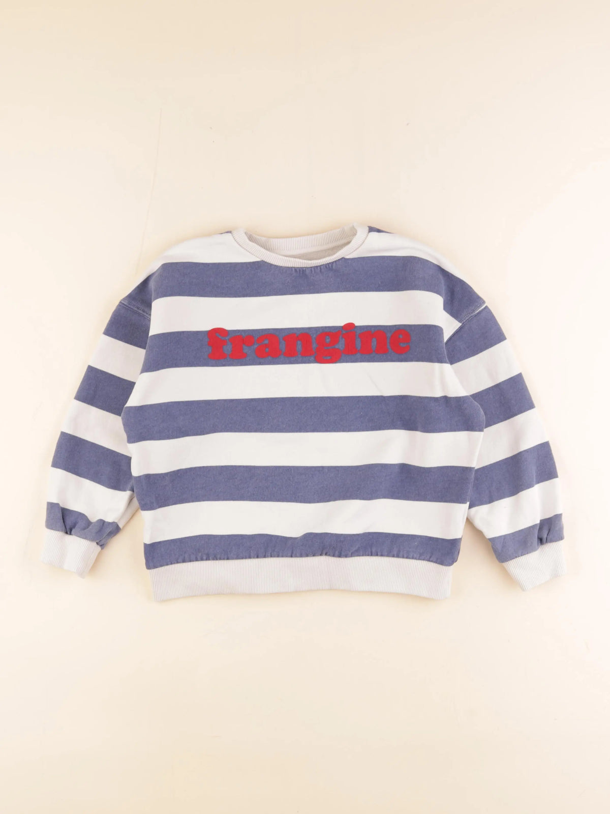 Frangin Frangine - sweat beige, bleu - 10 ans