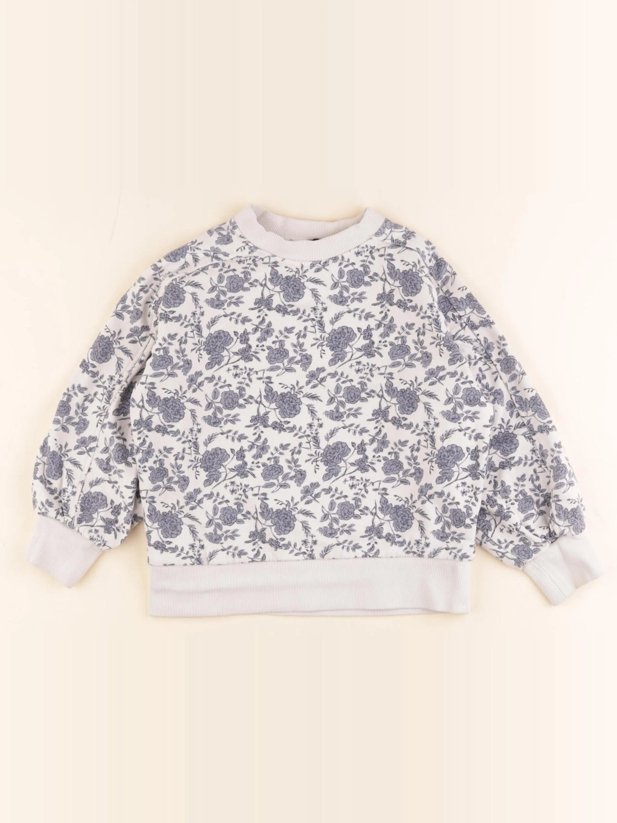 Monoprix - sweat blanc, bleu - 8 ans