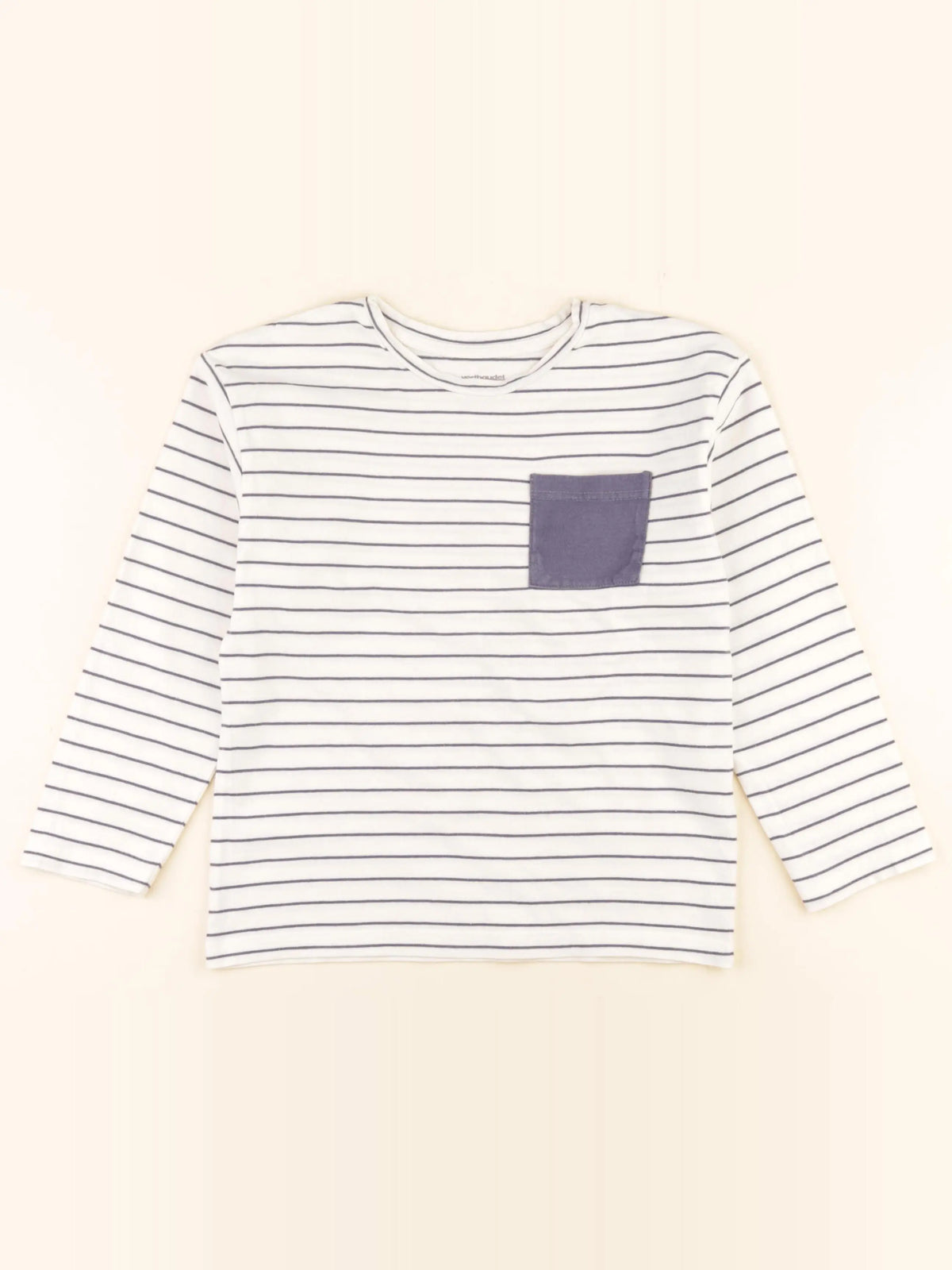 Vertbaudet - tee-shirt blanc, bleu - 8 ans