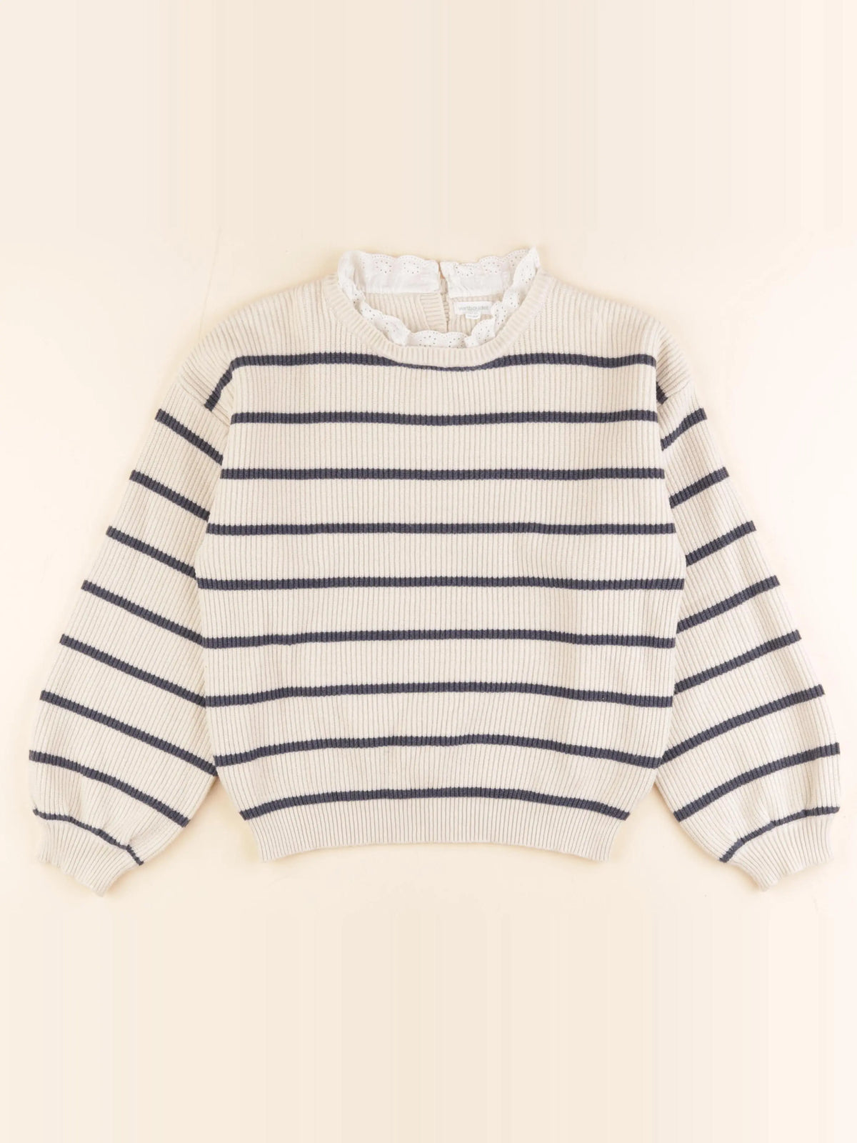 Vertbaudet - pull beige, bleu - 10 ans