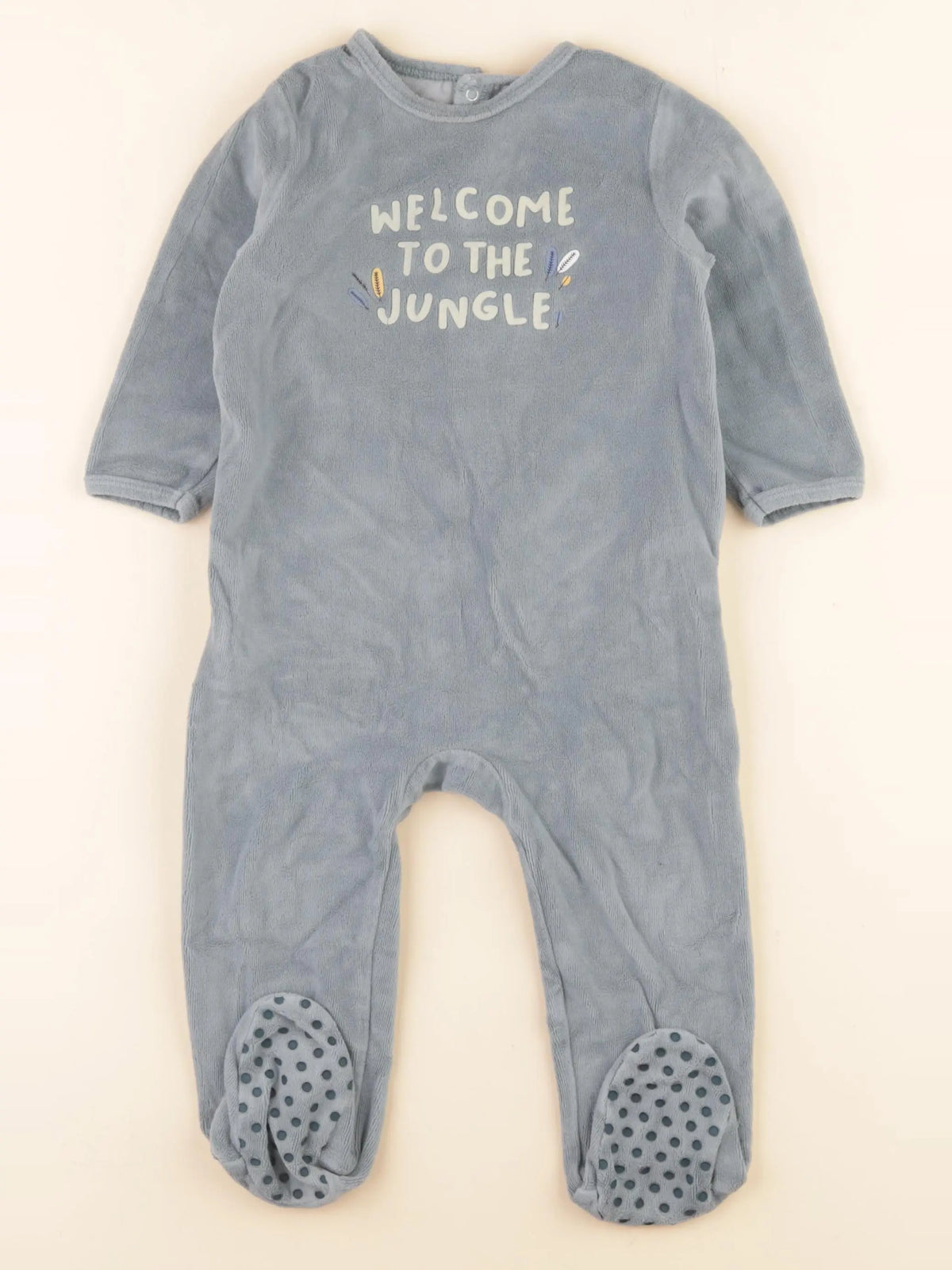 Vertbaudet - pyjama velours bleu - 18 mois