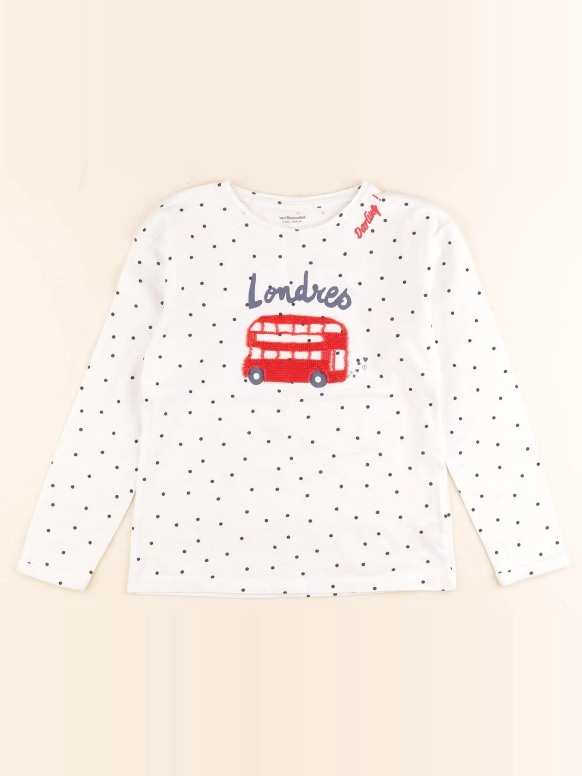 Vertbaudet - tee-shirt blanc, bleu - 8 ans