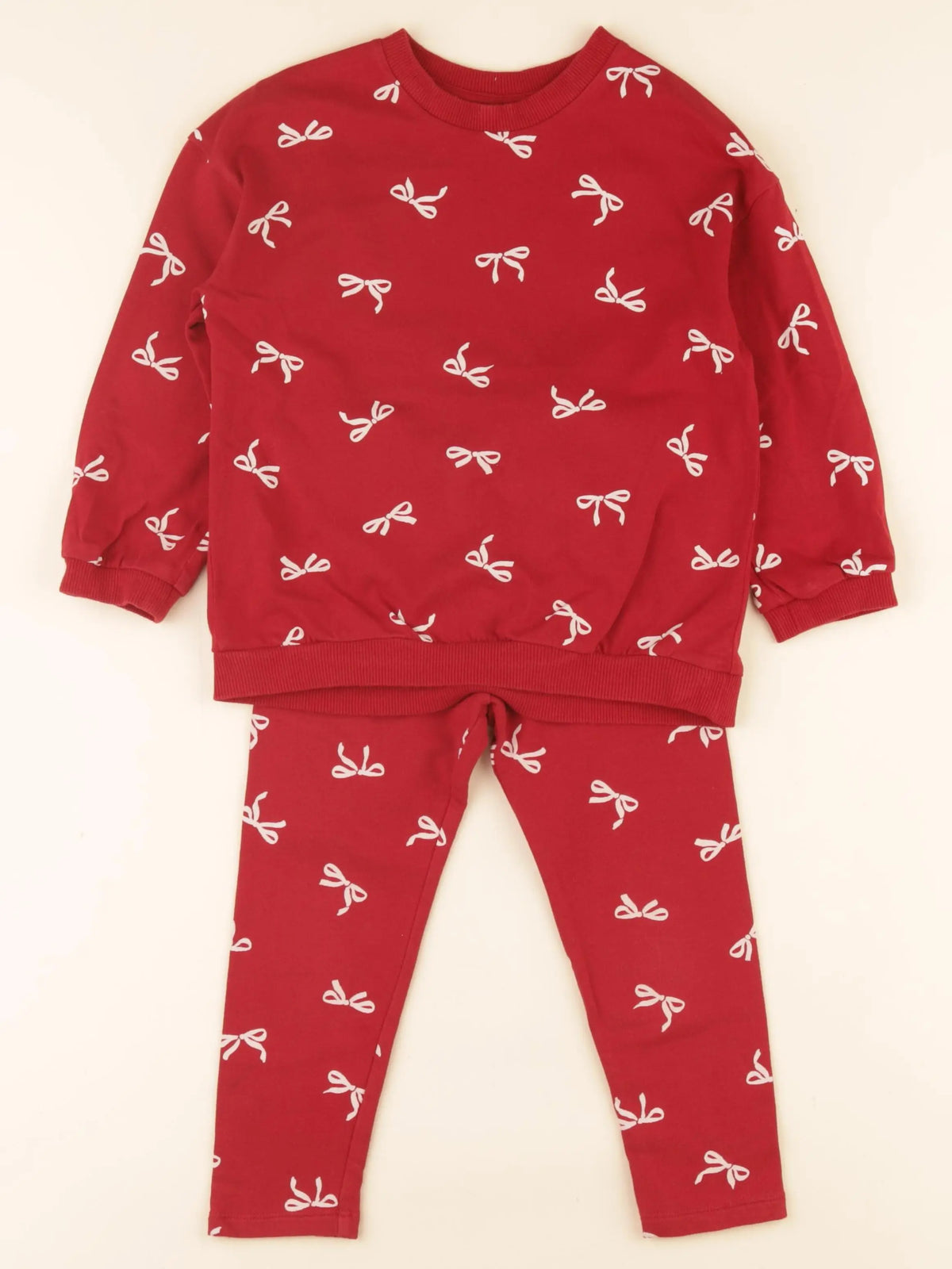 H&M - pyjama coton rouge - 2/3 ans