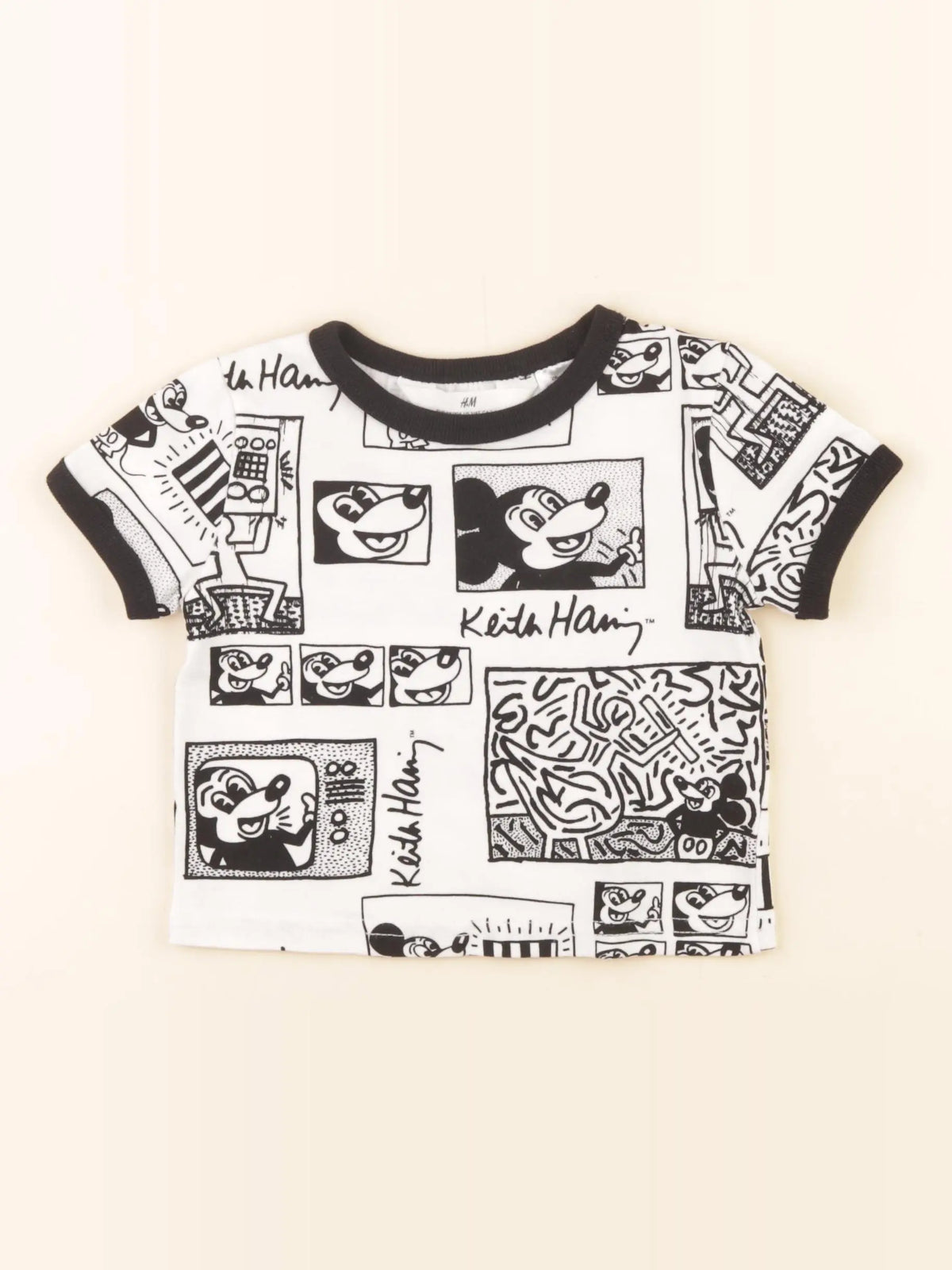 H&M - tee-shirt blanc, noir - 2/4 ans
