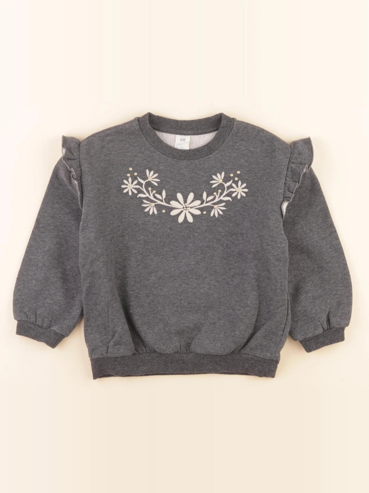 H&M - sweat gris - 2/3 ans