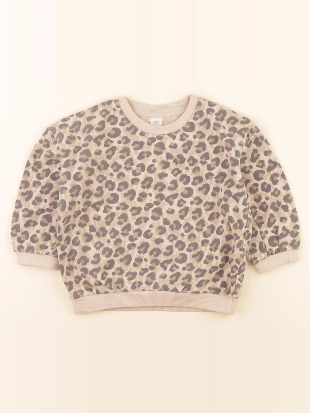 H&M - sweat marron, beige - 2/3 ans