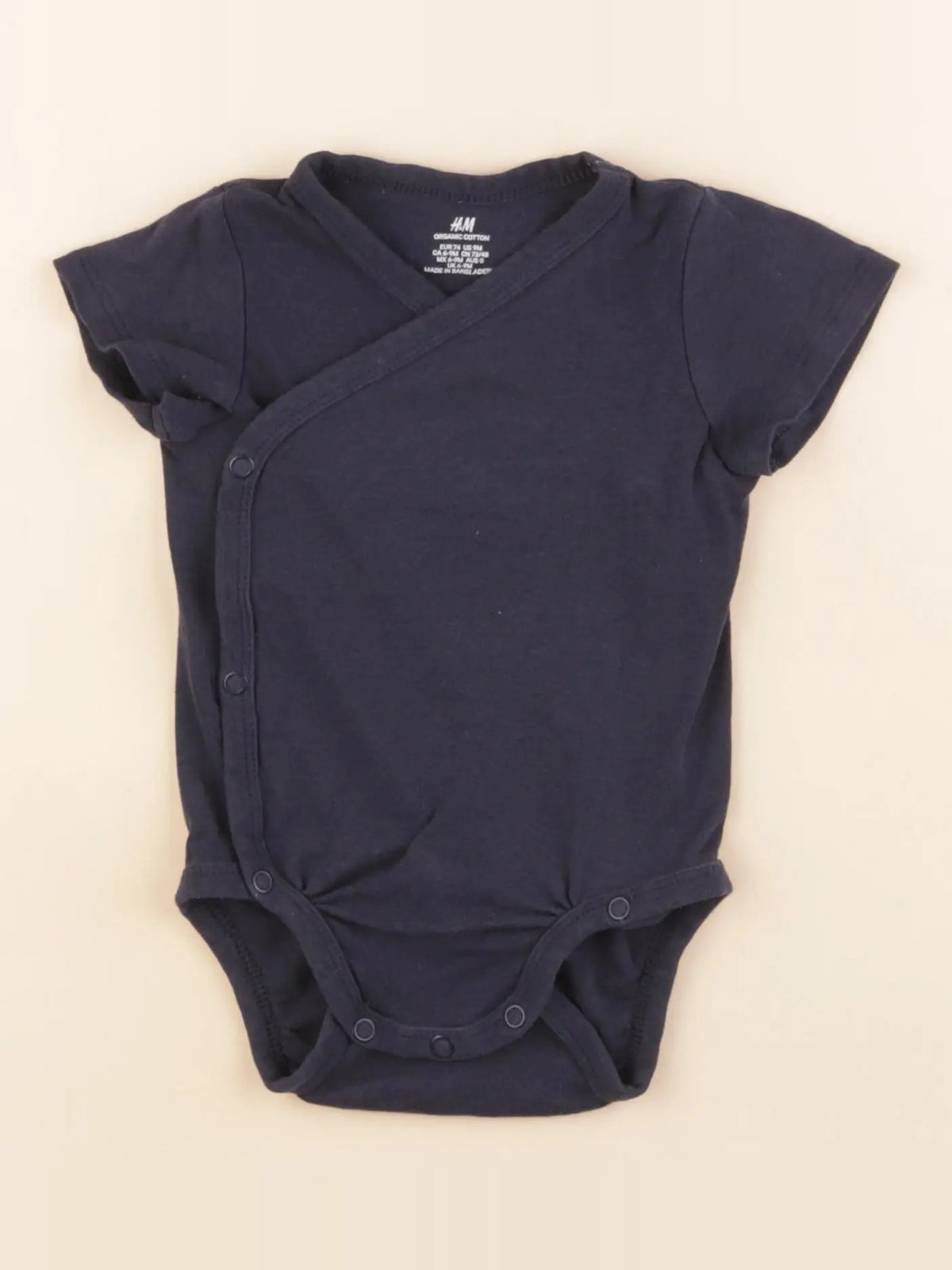 H&M - body bleu - 6/9 mois