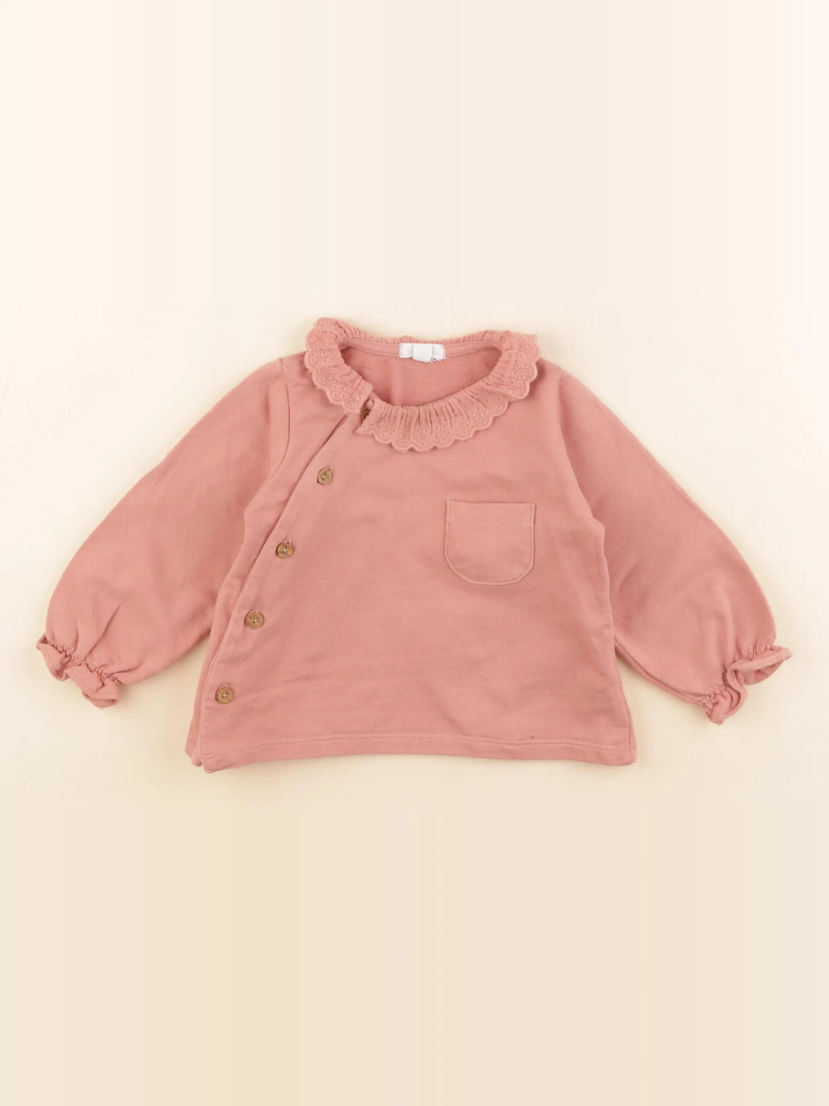 Vertbaudet - sweat rose - 18 mois