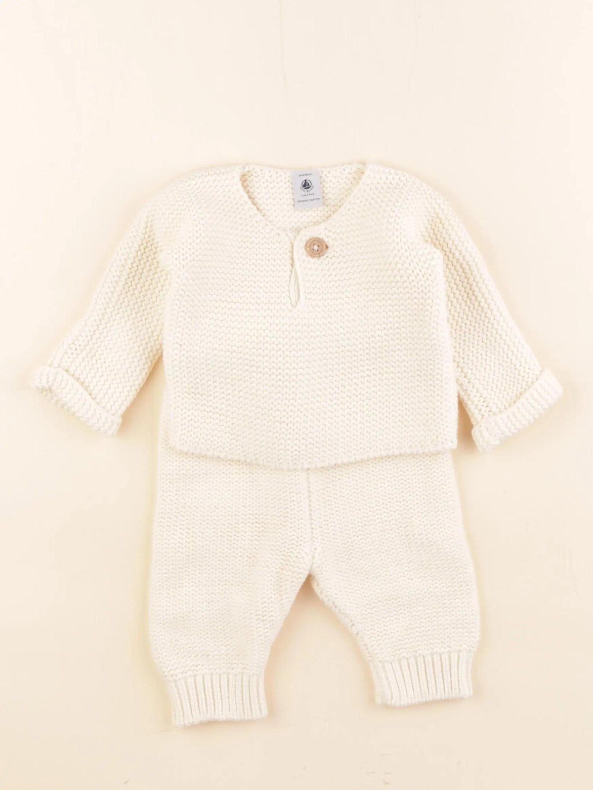Petit Bateau - ensemble beige - 3 mois
