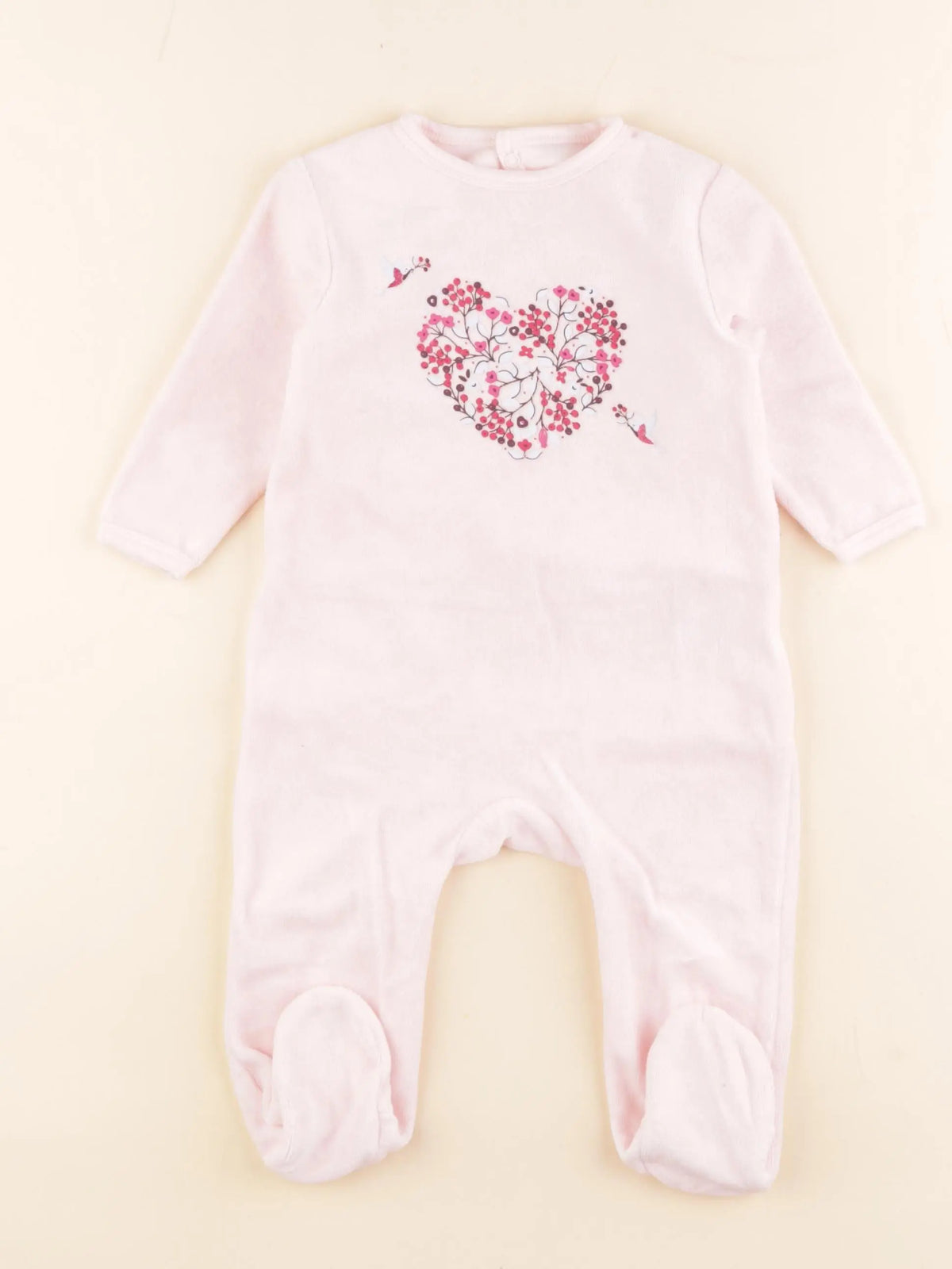 Carrément Beau - pyjama velours rose - 9 mois
