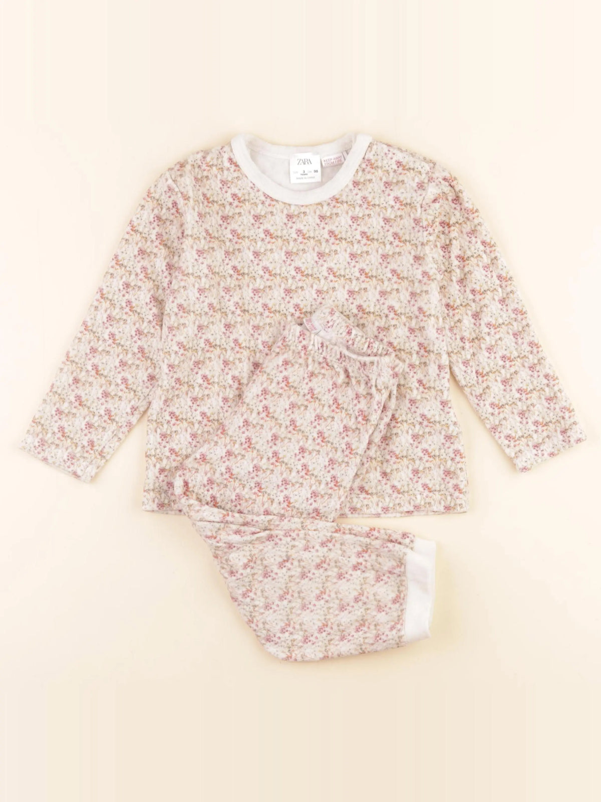 Zara - pyjama velours multicolore - 3 ans