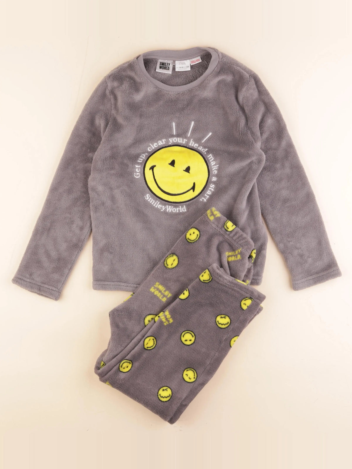 Zara - pyjama velours gris - 9/10 ans
