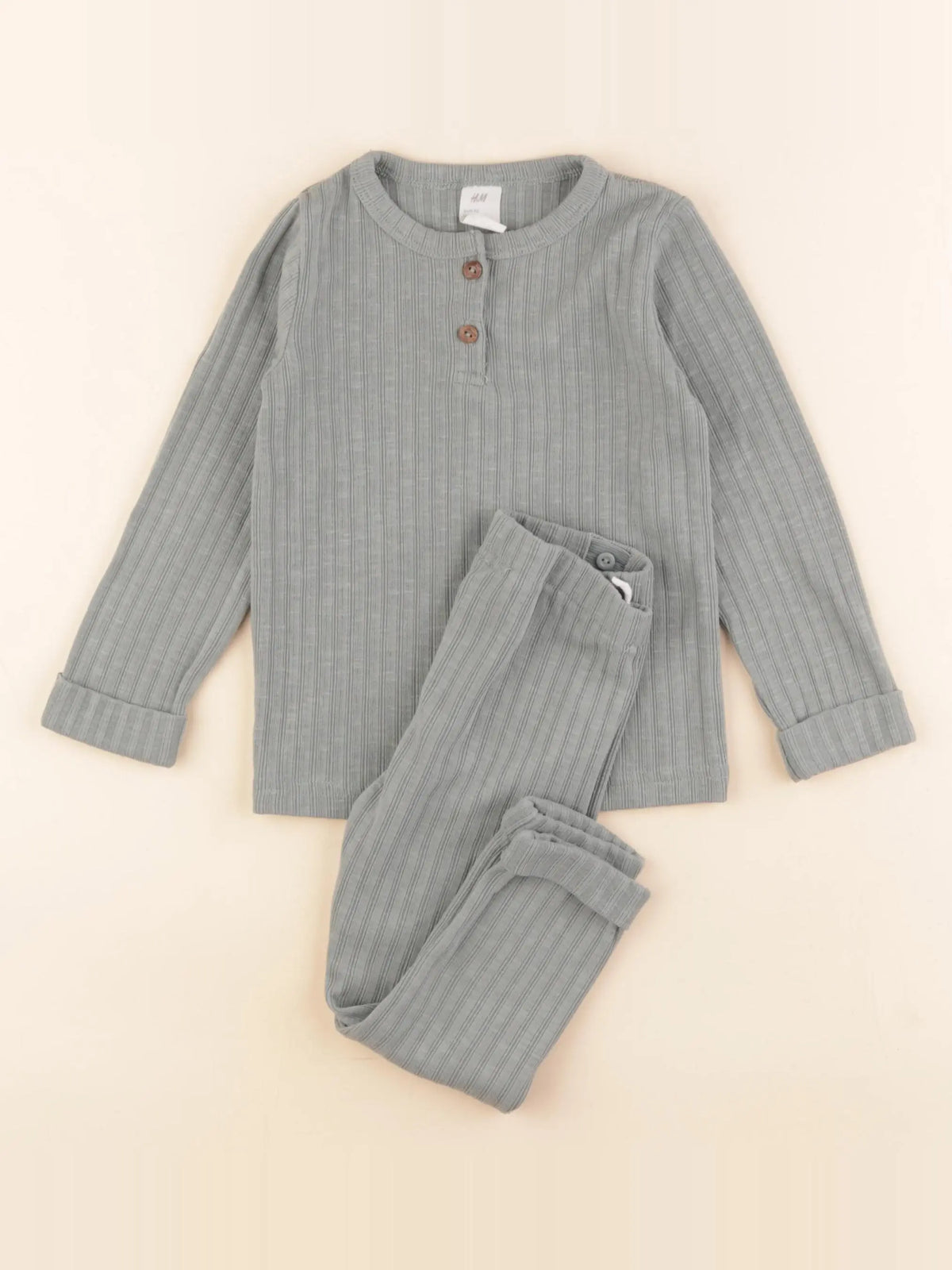 H&M - pyjama coton vert - 18/24 mois
