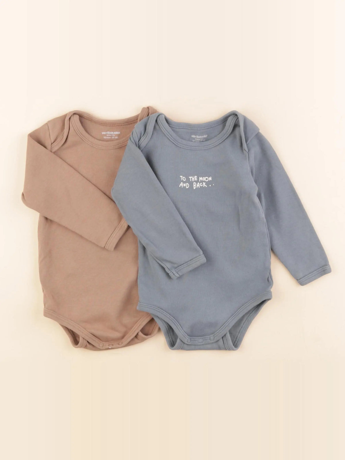 Vertbaudet - lot de 2 bodies en coton multicolore - 18 mois
