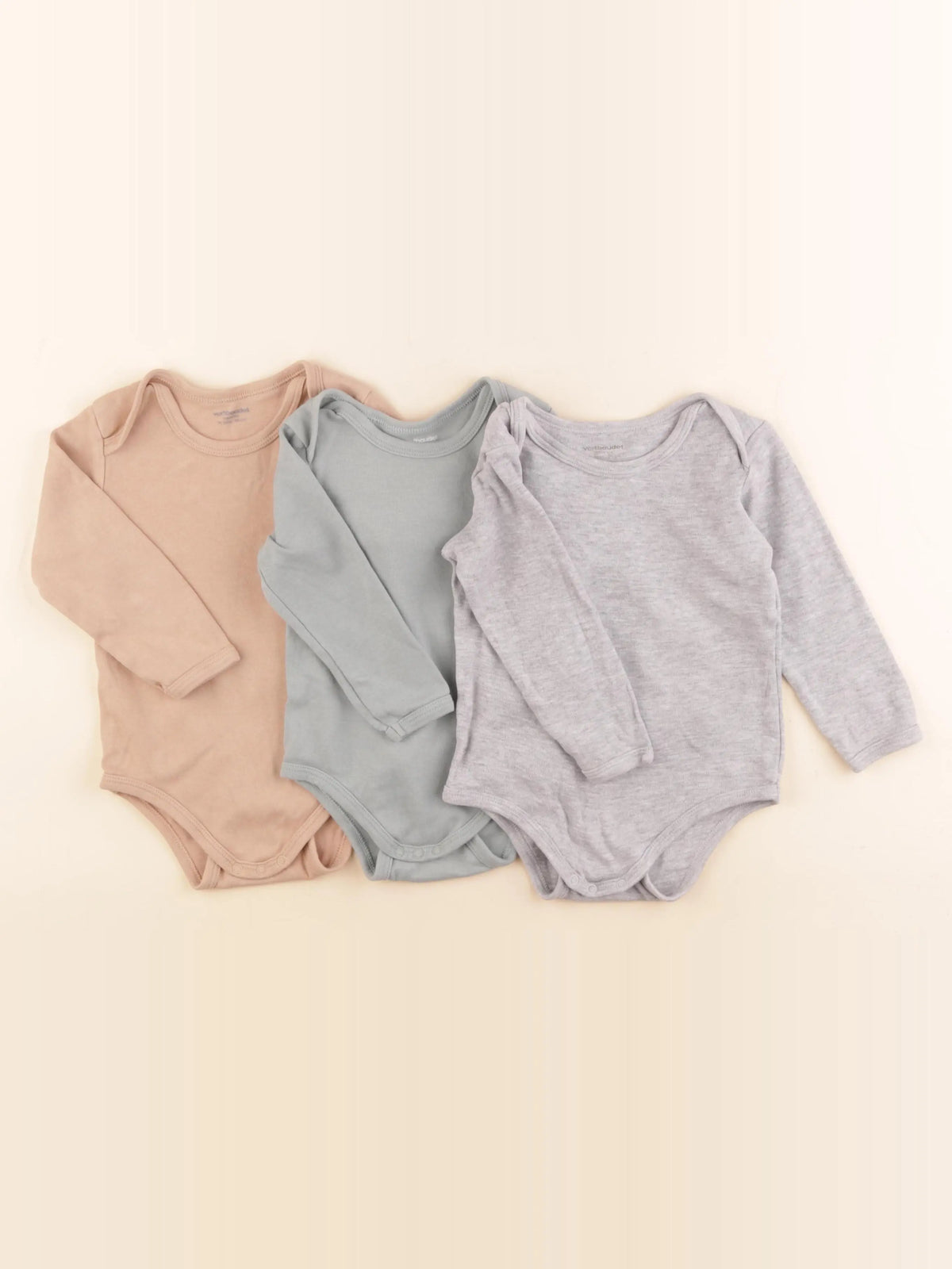 Vertbaudet - lot de 3 bodies en coton multicolore - 24 mois