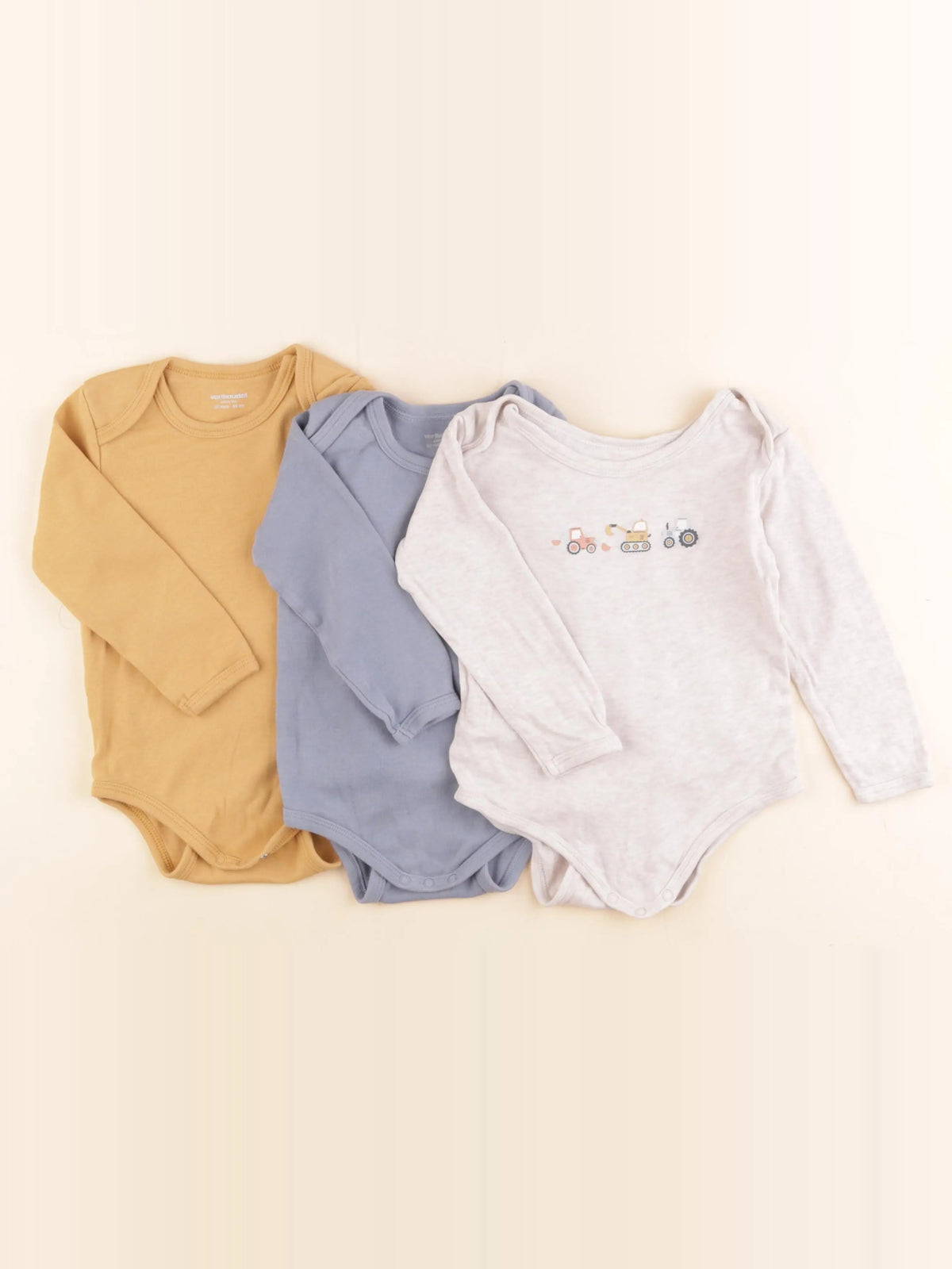 Vertbaudet - lot de 3 bodies en coton multicolore - 24 mois
