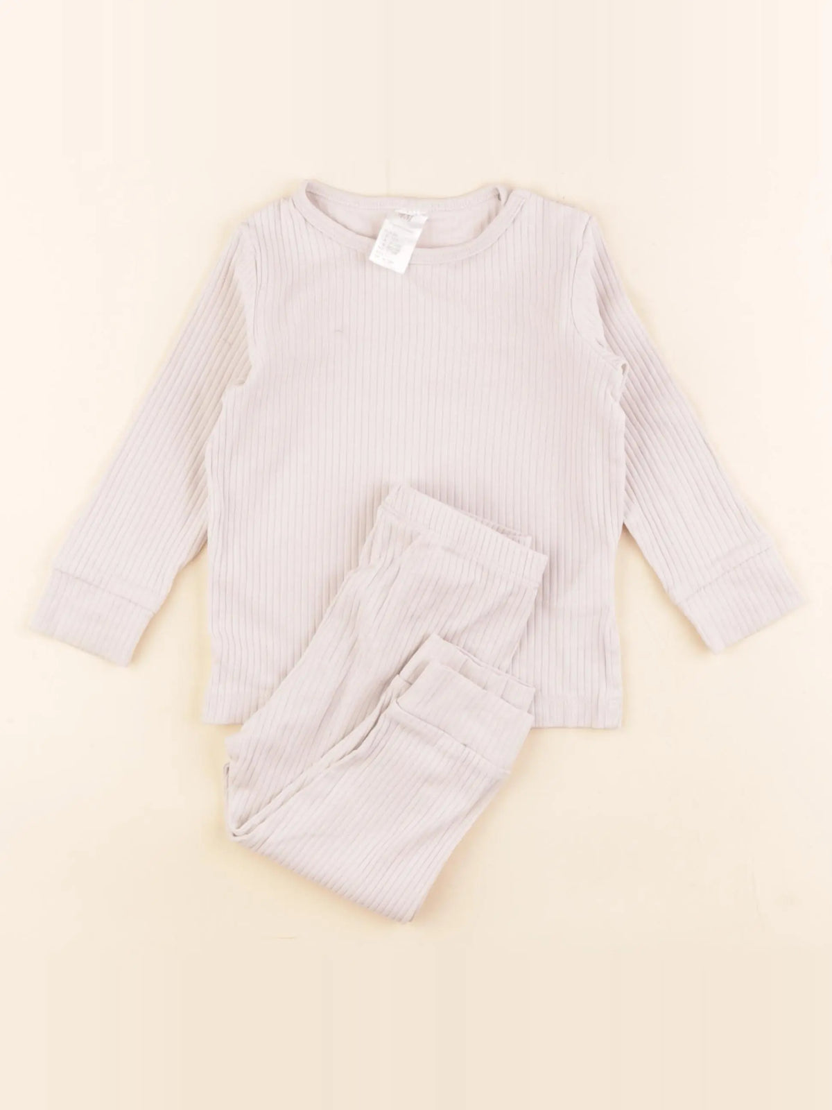 H&M - pyjama coton beige - 9/12 mois