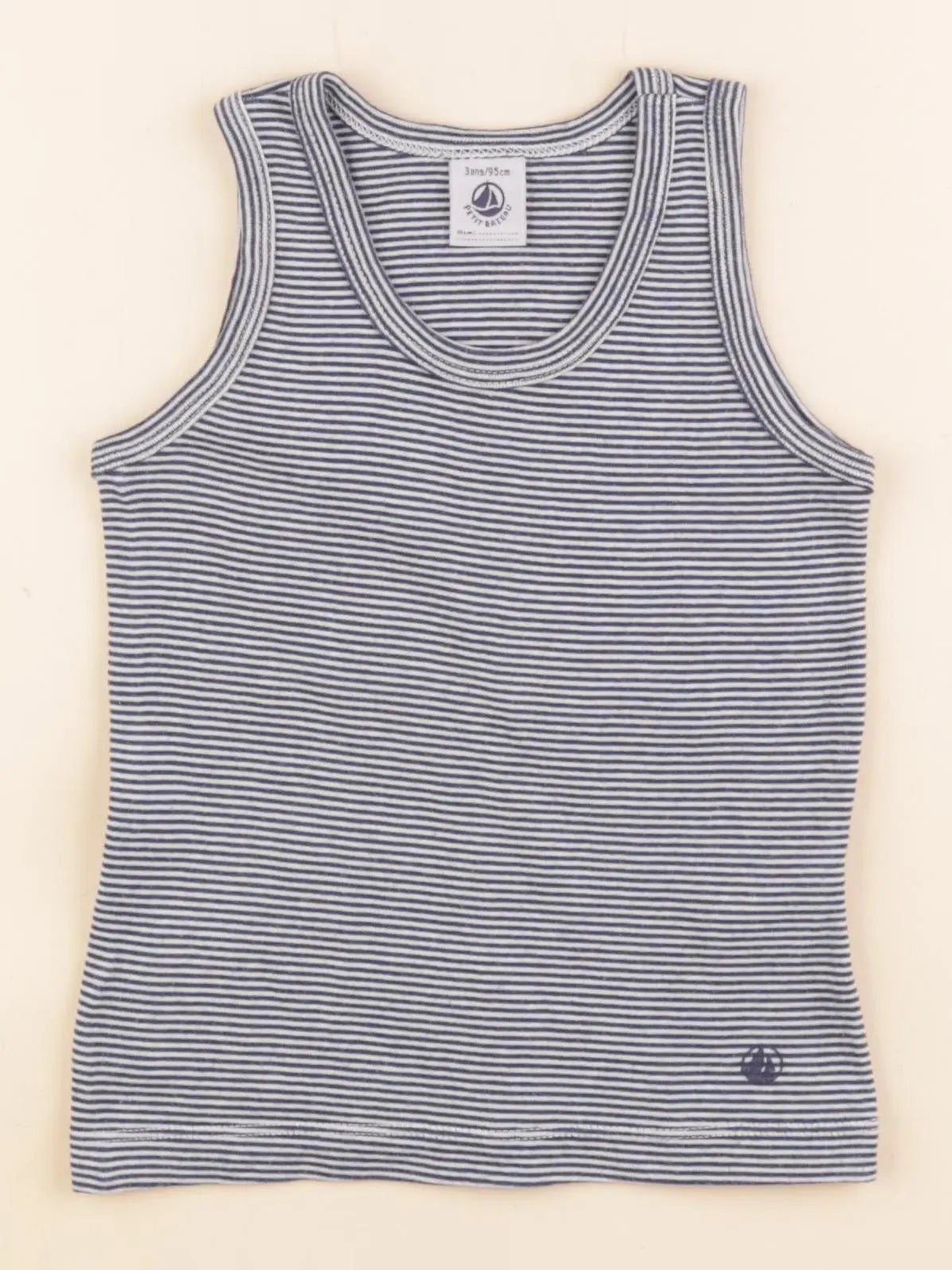 Petit Bateau - débardeur bleu, blanc - 3 ans