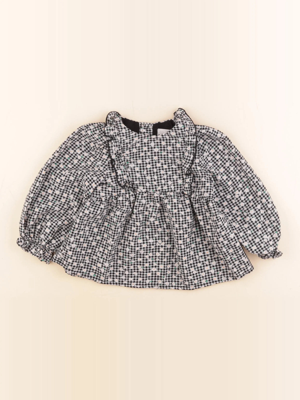Zara - blouse noir, blanc - 3/4 ans