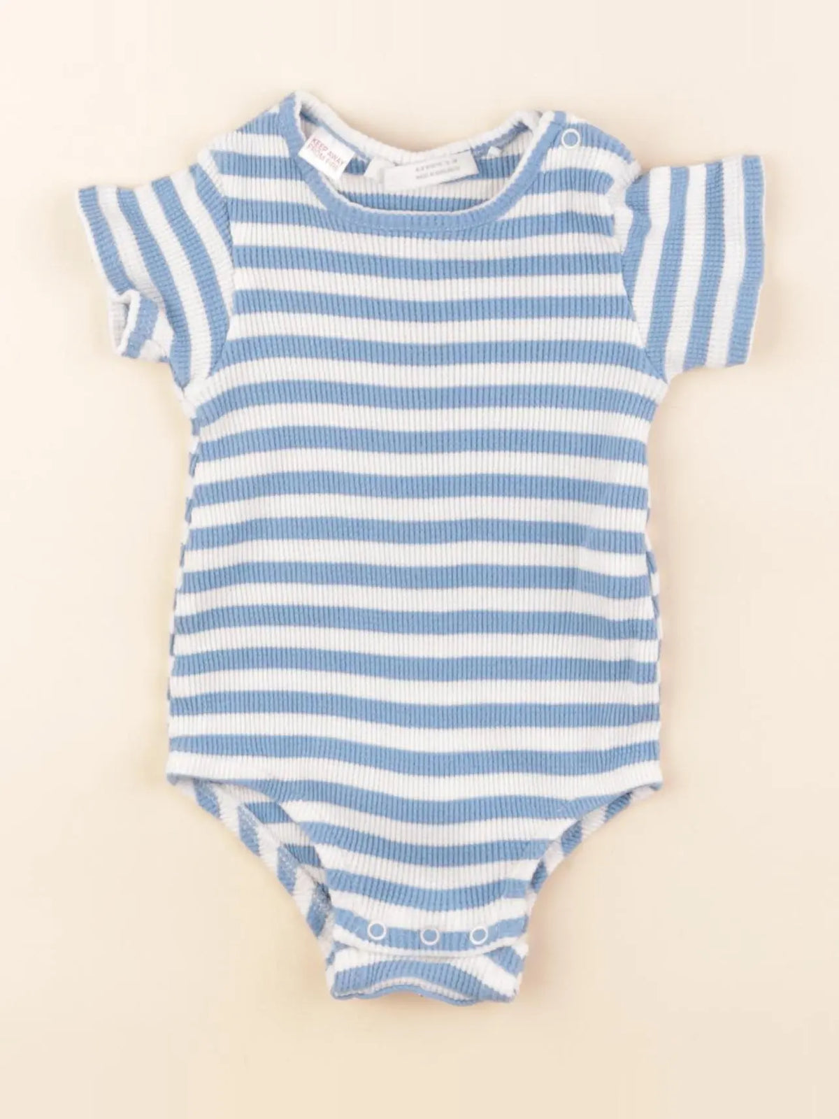 Zara - body bleu - 6/9 mois