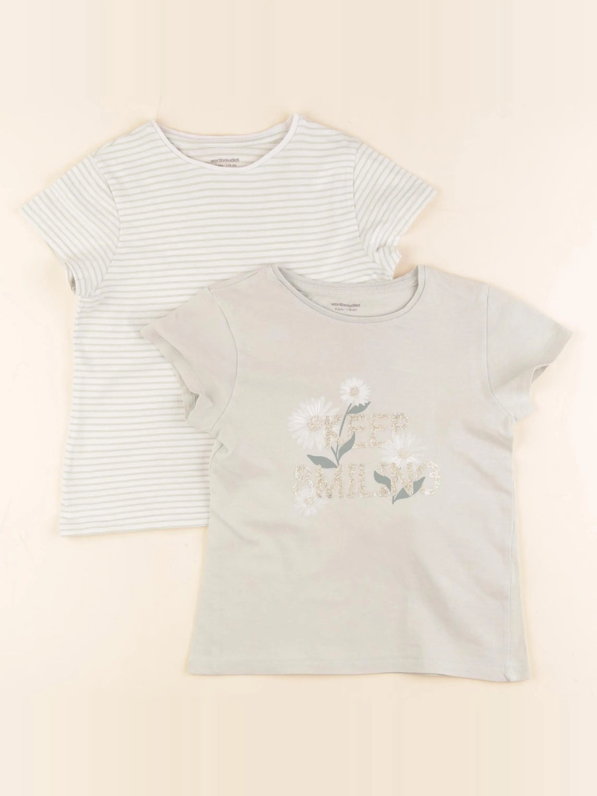 Vertbaudet - lot de 2 tee-shirts vert - 6 ans
