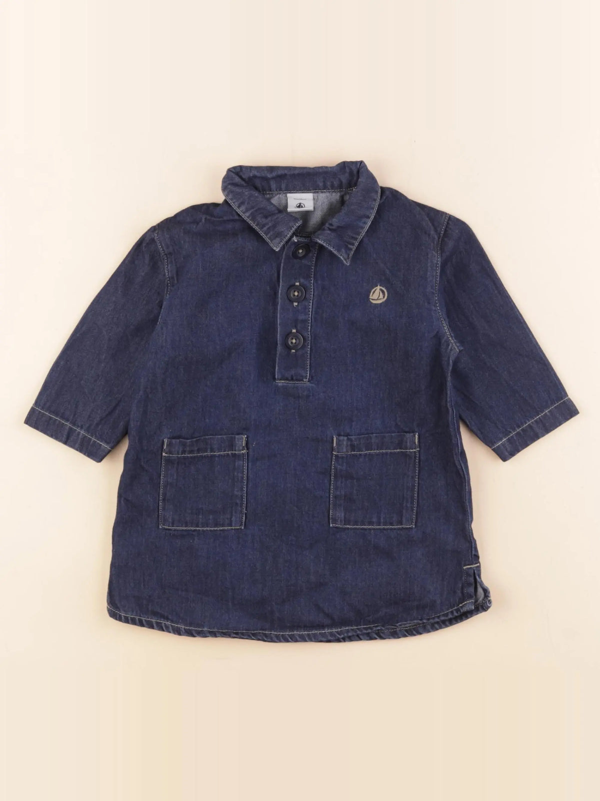 Petit Bateau - robe bleu - 12 mois