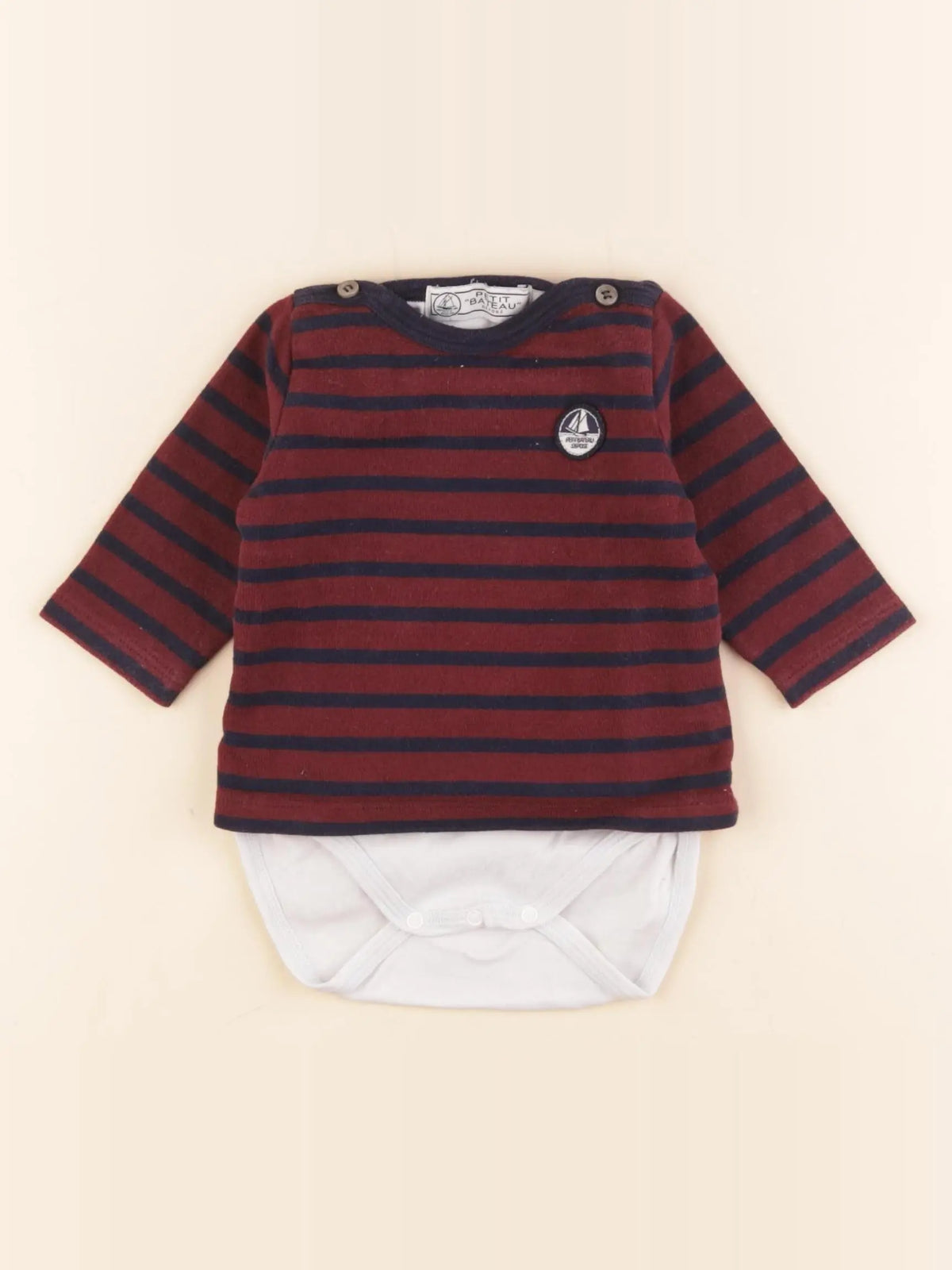 Petit Bateau - tee-shirt rouge - 3 mois