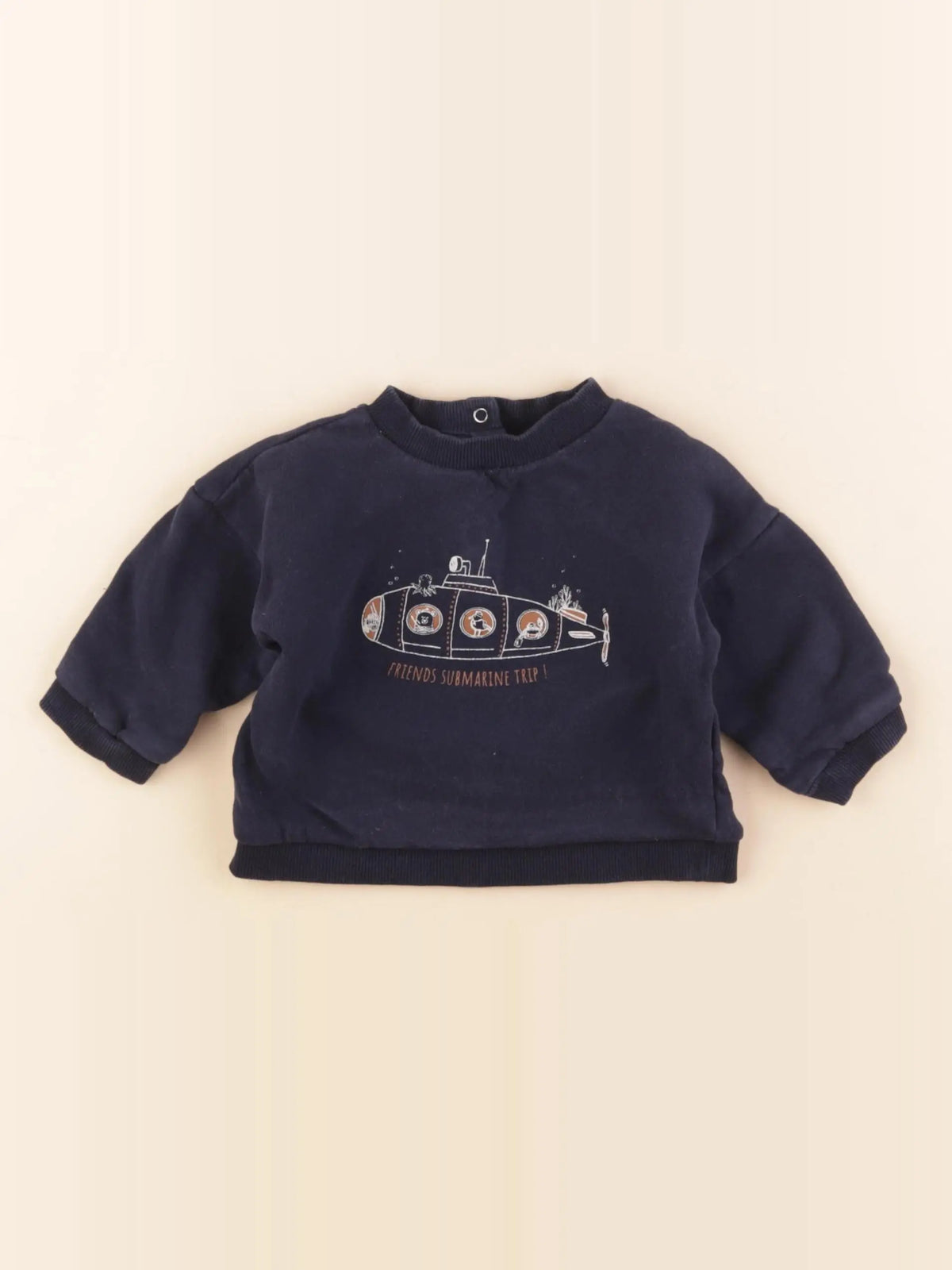 Vertbaudet - sweat bleu - 9 mois