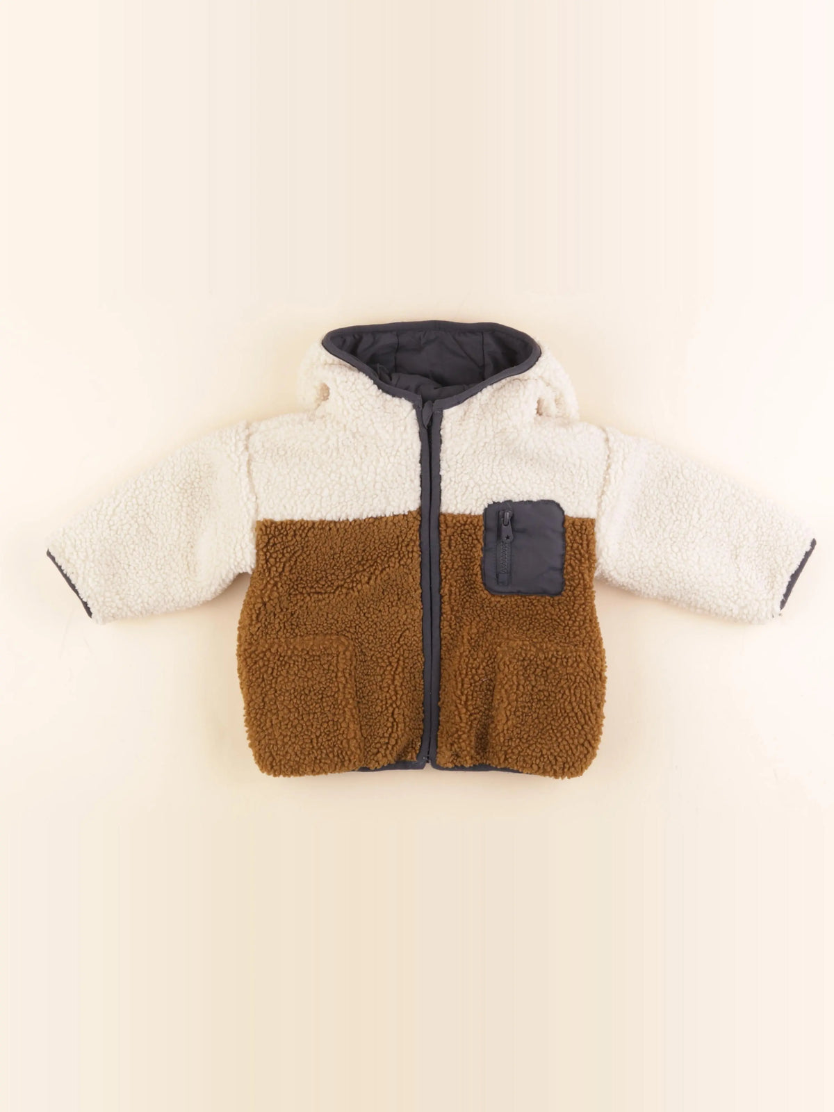 Vertbaudet - veste beige, marron - 18 mois